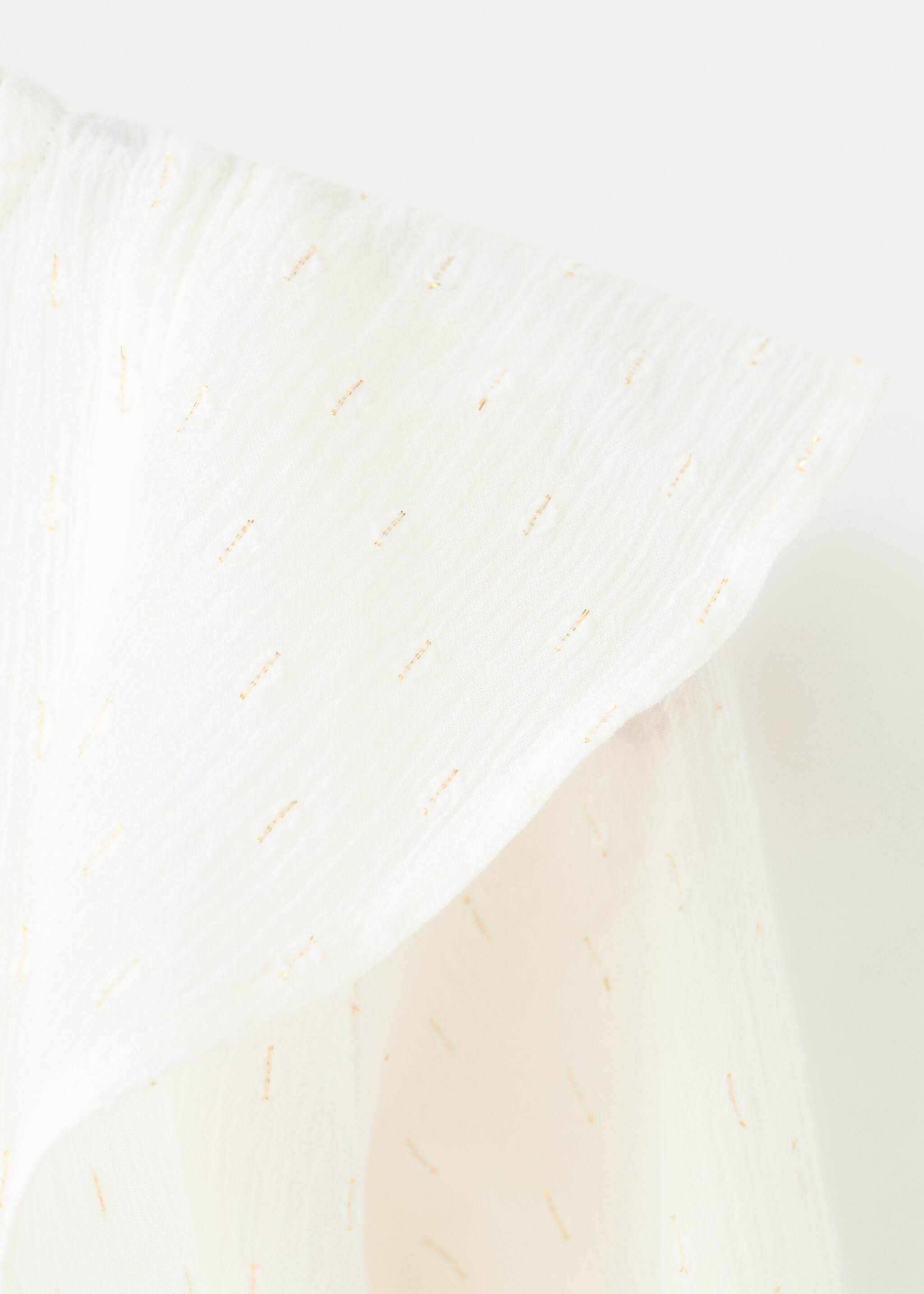 Ruffled lurex blouse - Details of the article 8, Off White. Ref: 17059098-00.