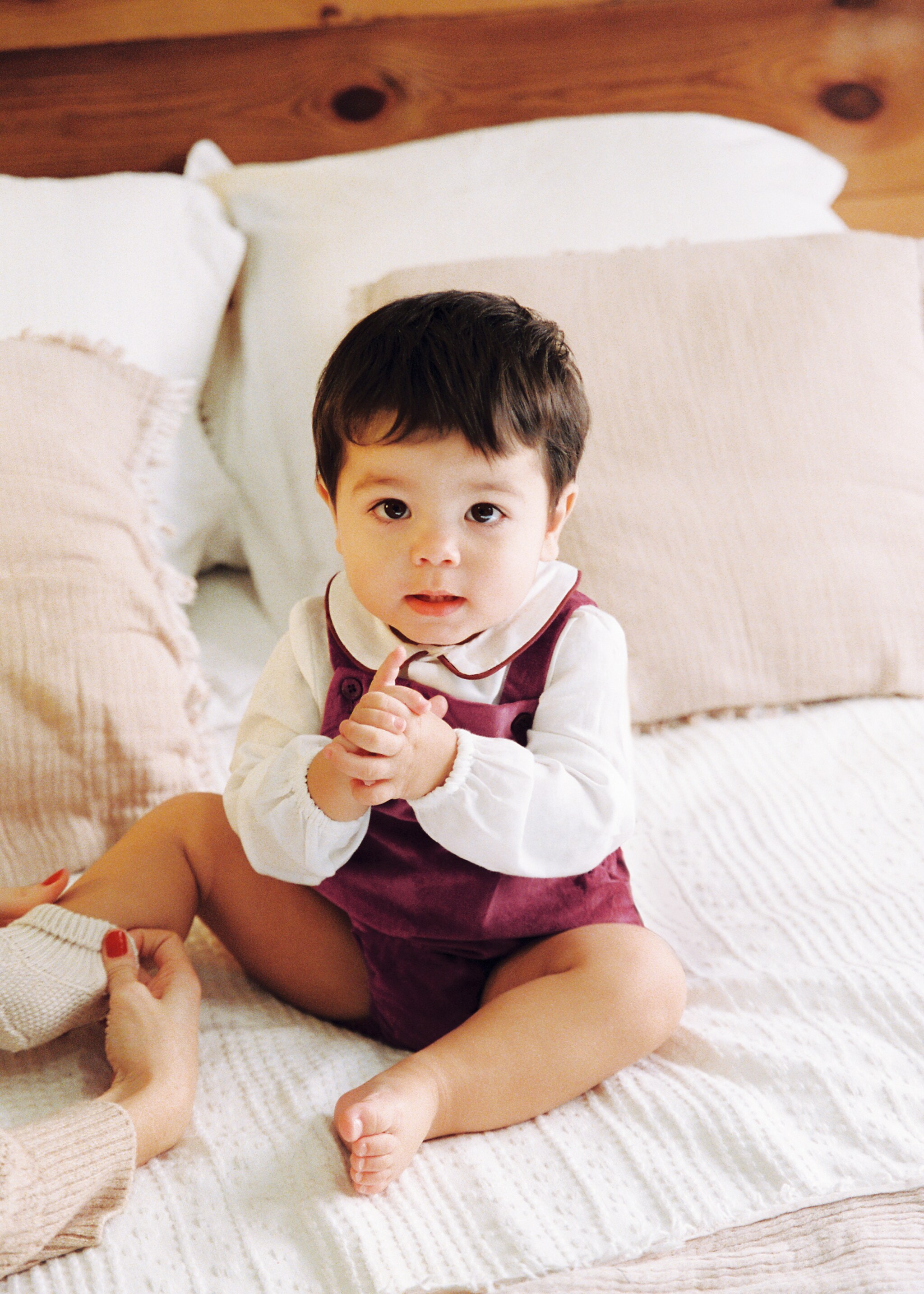 Velvet romper - Details of the article 5, Wine. Ref: 17059107-00.