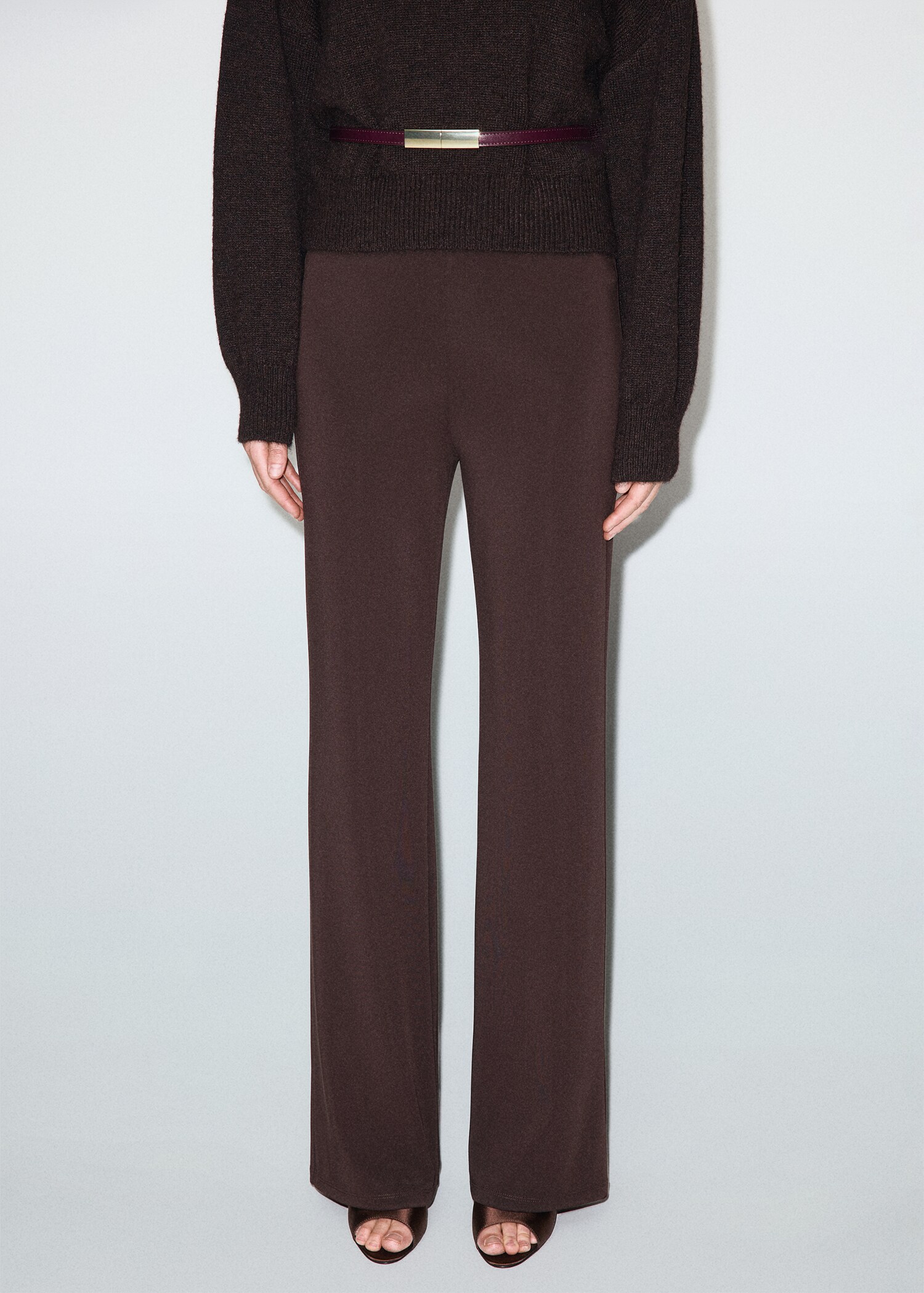 Straight-fit trousers with elastic waist - Medium plane