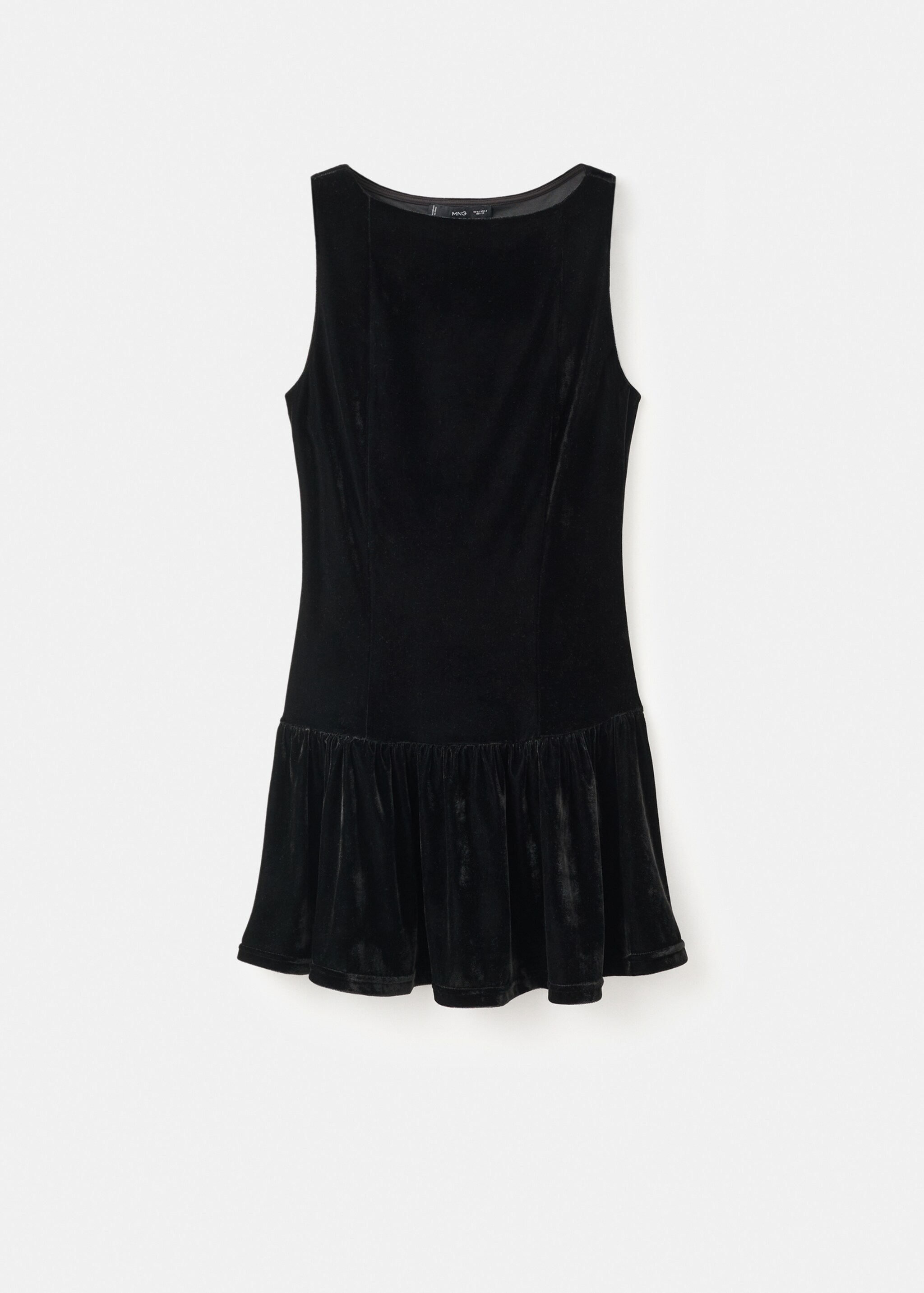 Velvet fitted dress - Article without model, Black. Ref: 17059110-00.