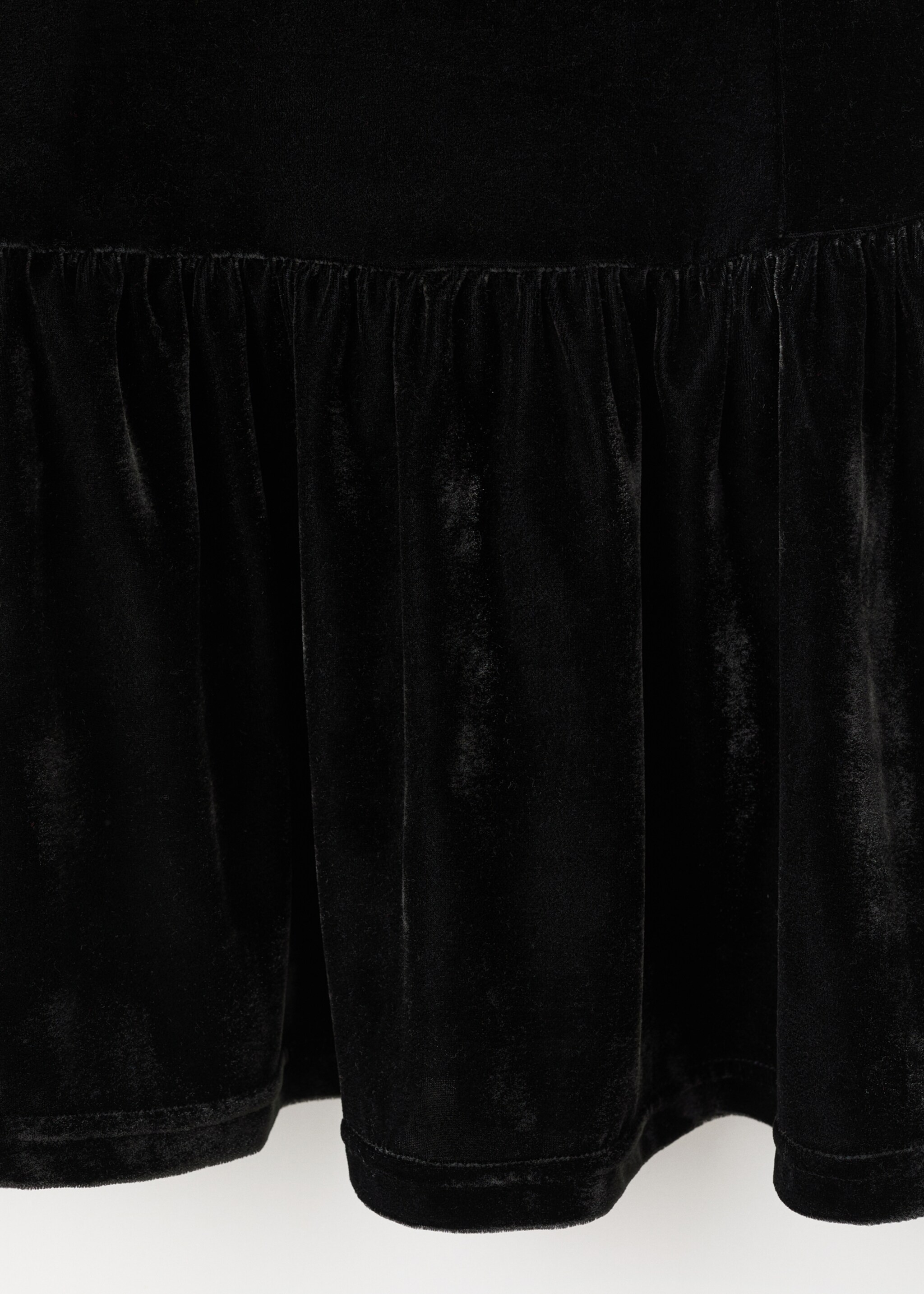 Velvet fitted dress - Details of the article 0, Black. Ref: 17059110-00.