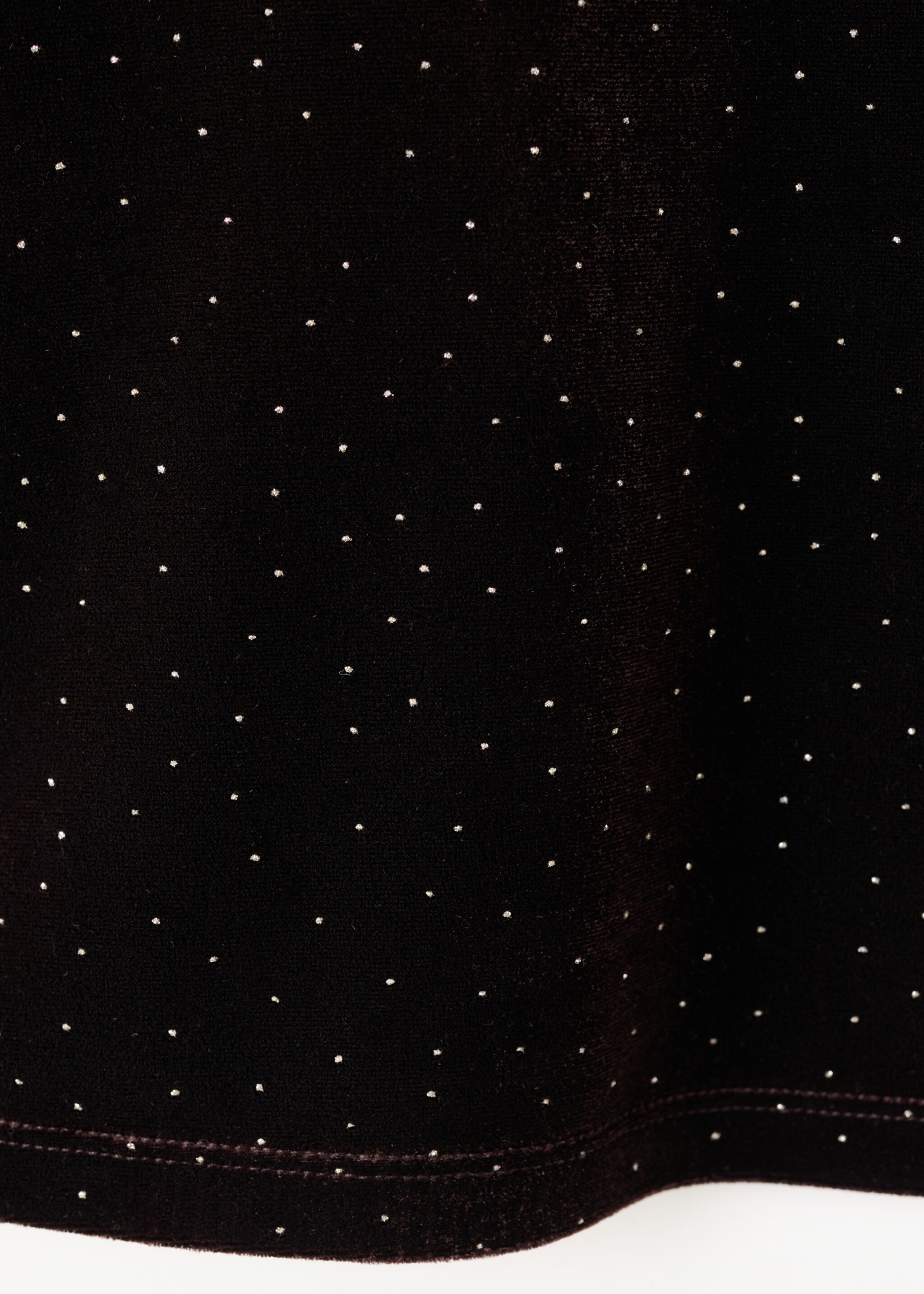 Asymmetrical velvet top with sparkles - Details of the article 0, Brown. Ref: 17059111-00.