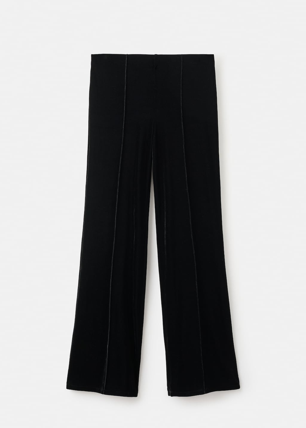 Velvet pants with seam detail