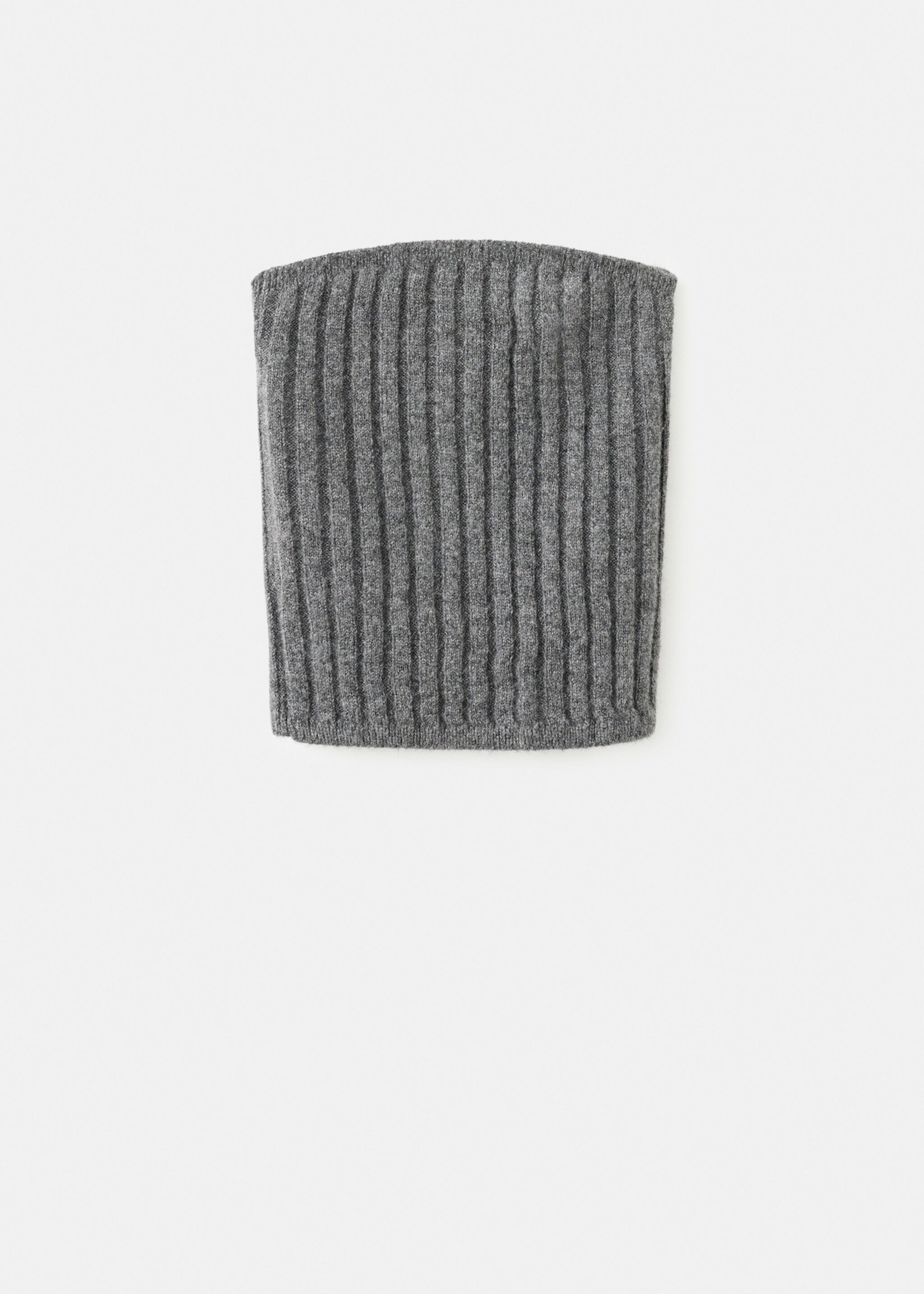 Top en maille lurex sans bretelles - Article sans modèle, Gris. Ref: 17059119-00.