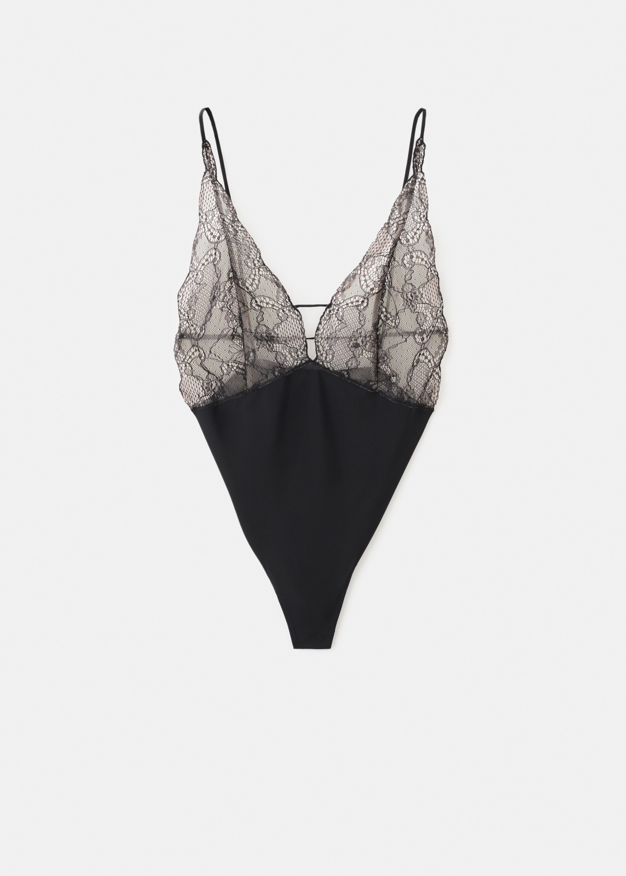 Combined lace bodysuit - Article without model, Black. Ref: 17059120-00.