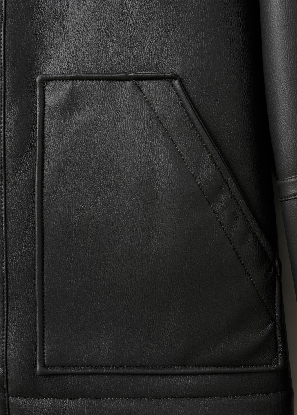 Faux-leather fleece jacket