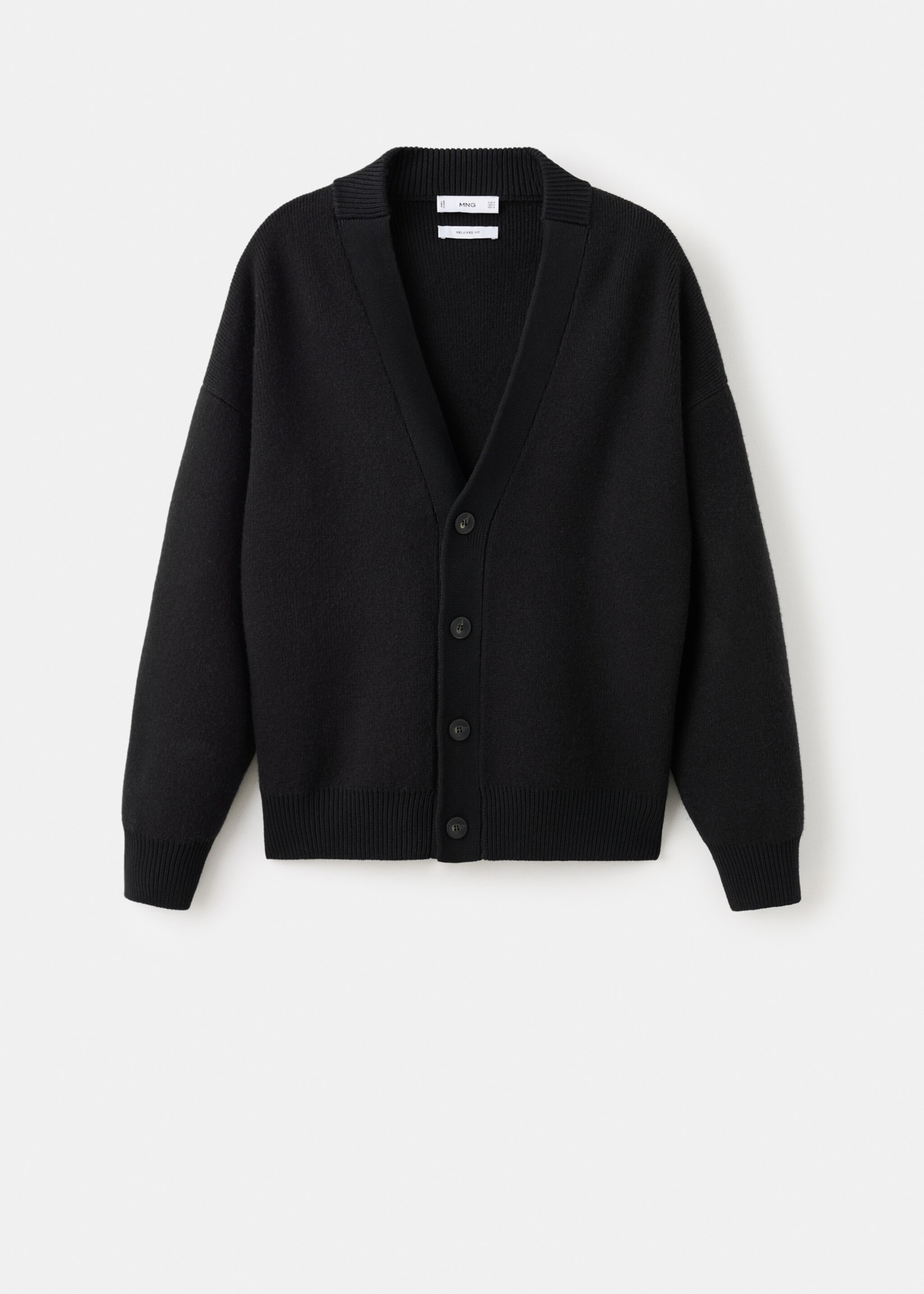 Relaxed-fit knitted cardigan - Article without model, Black. Ref: 17059207-00.