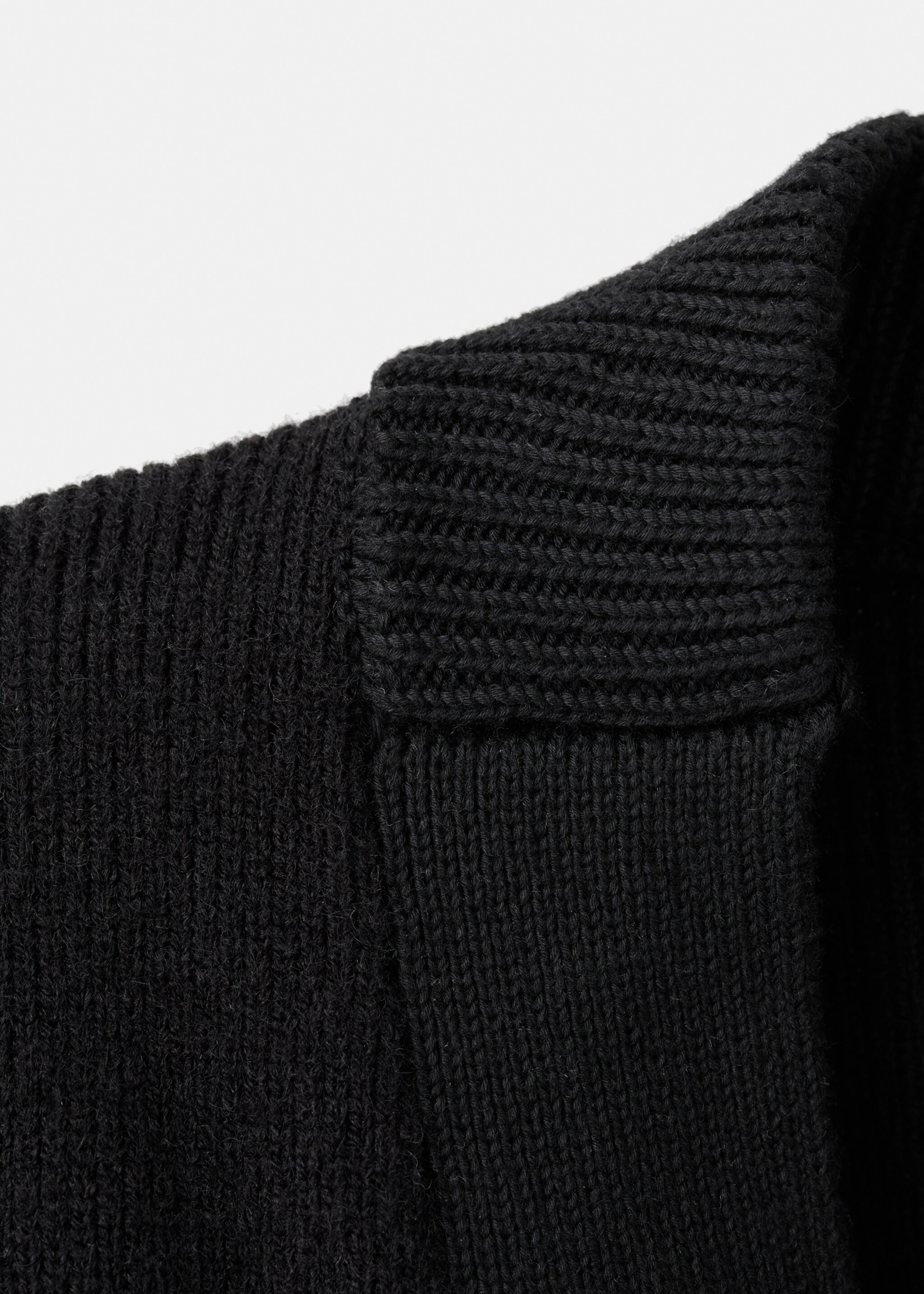 Relaxed-fit knitted cardigan - Details of the article 8, Black. Ref: 17059207-00.