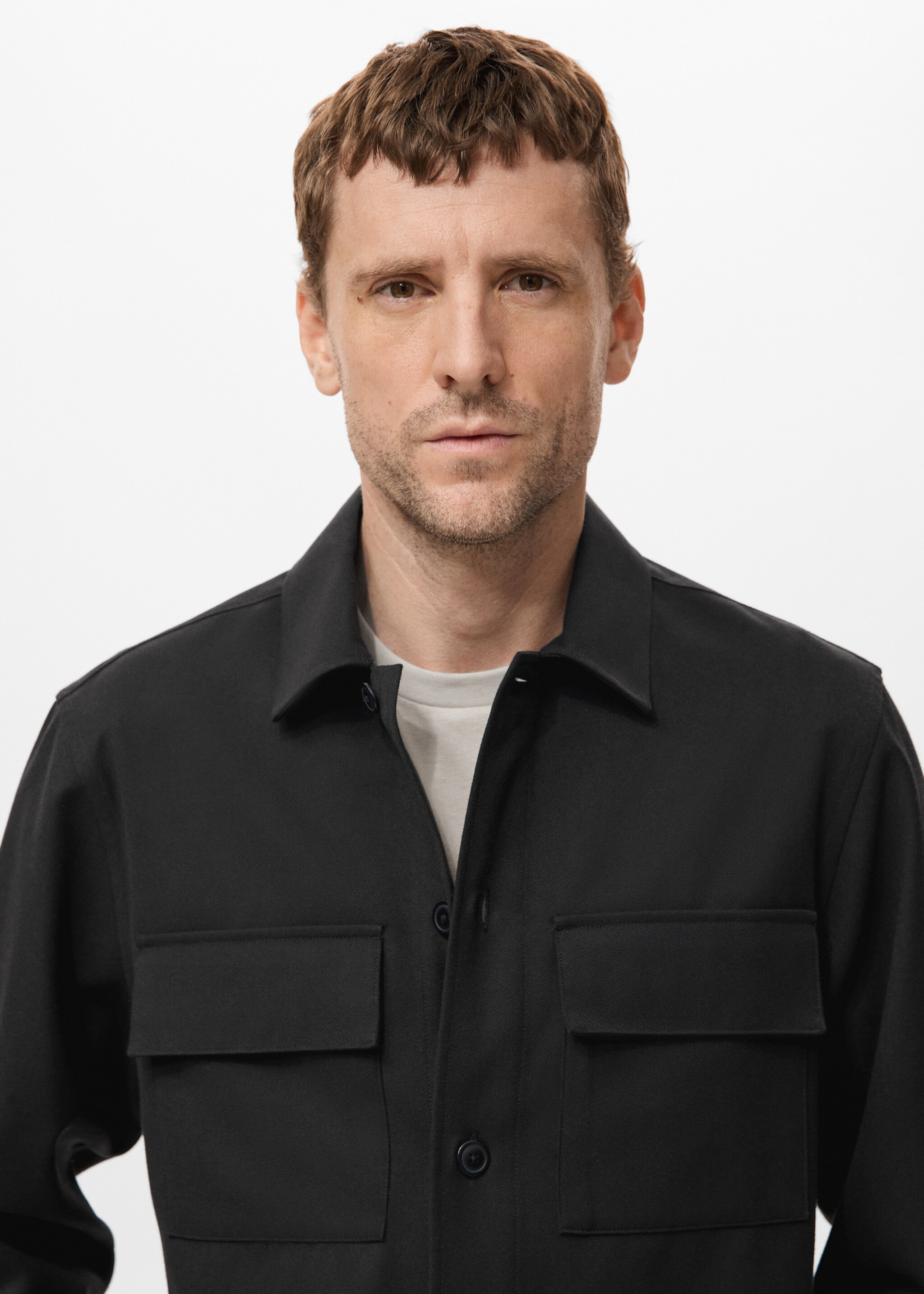 Veste en flanelle avec poches - Détail de l'article 1, Noir. Ref: 17059208-00.