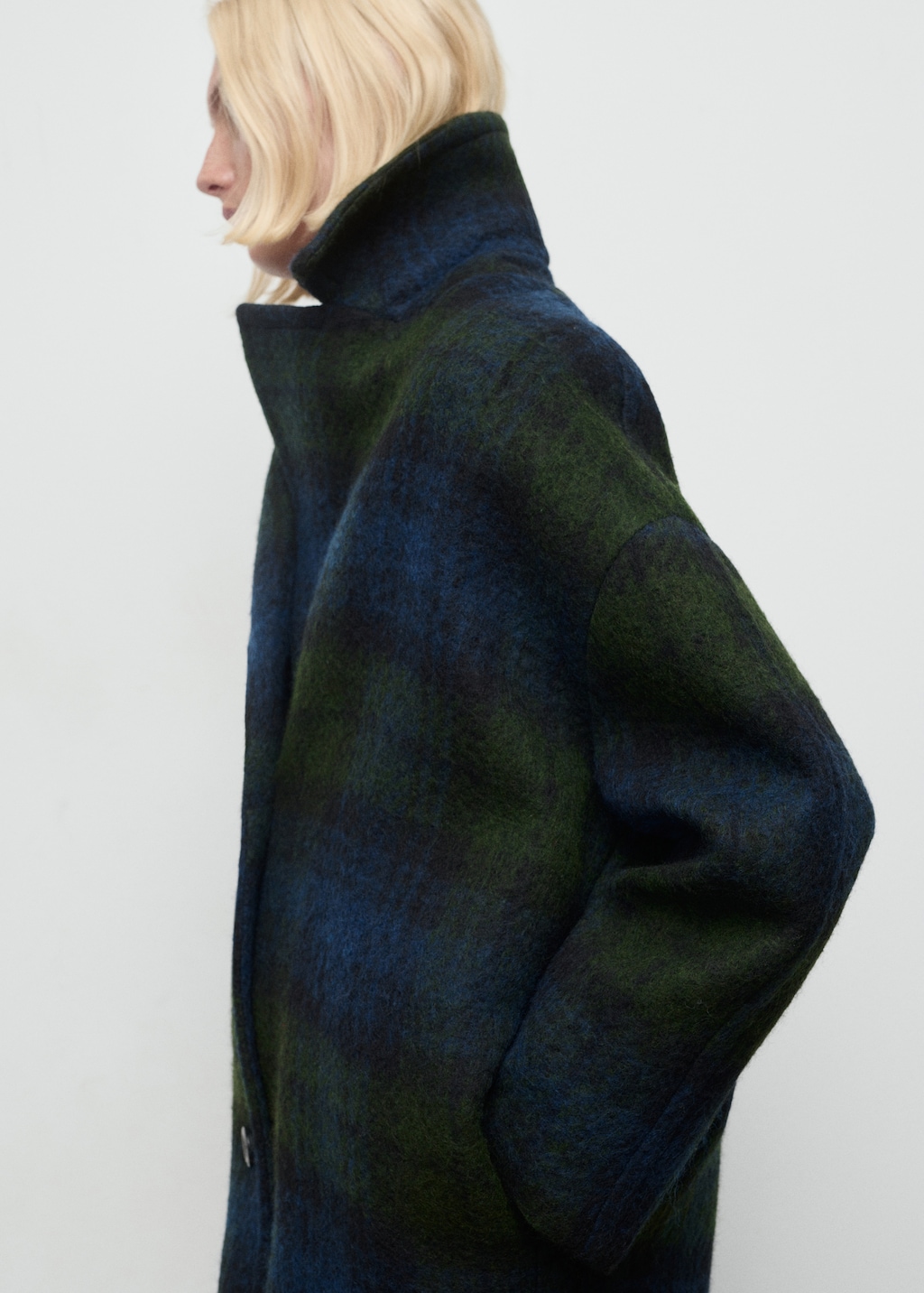 Mango Oversized check coat