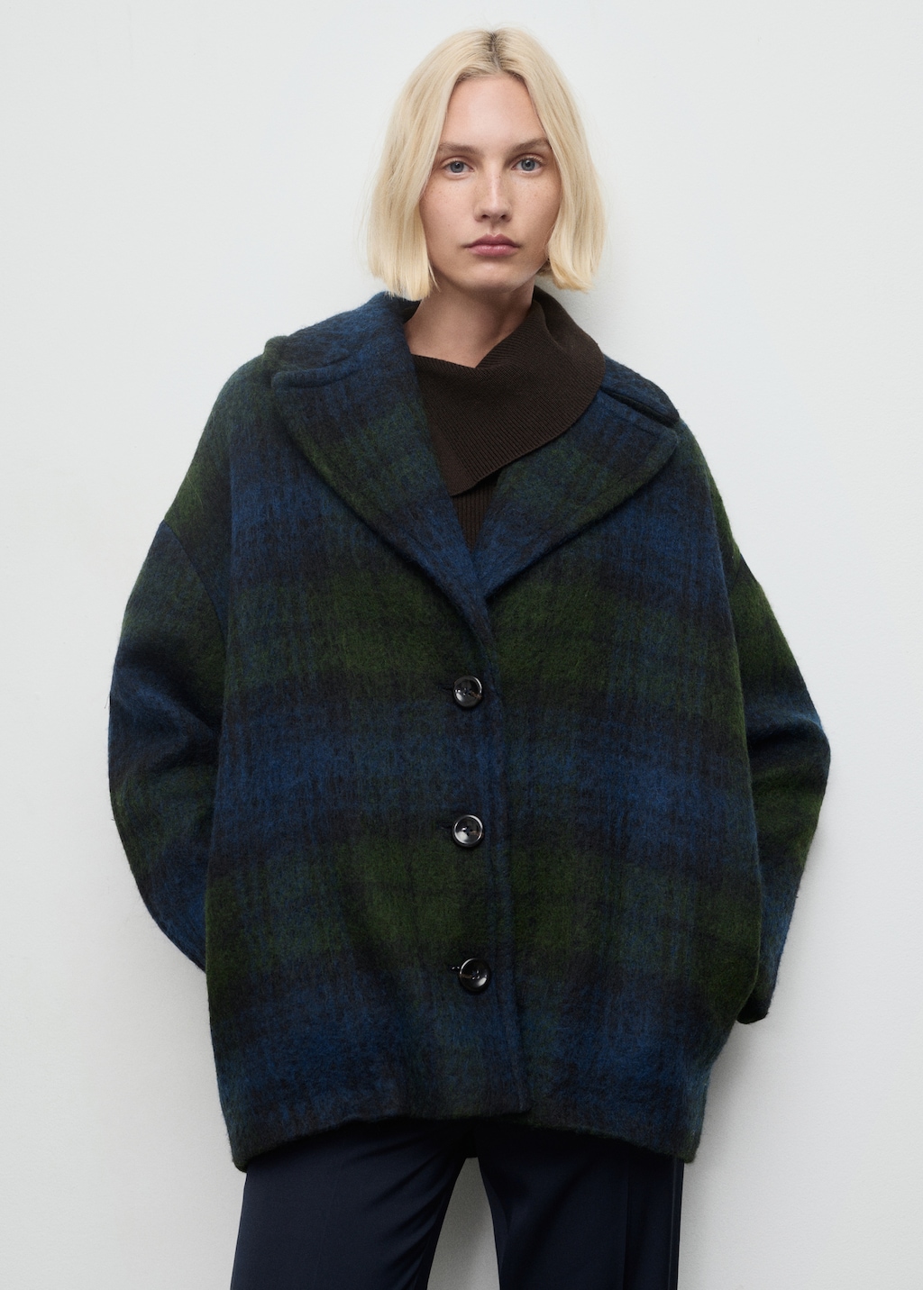 Oversized check coat