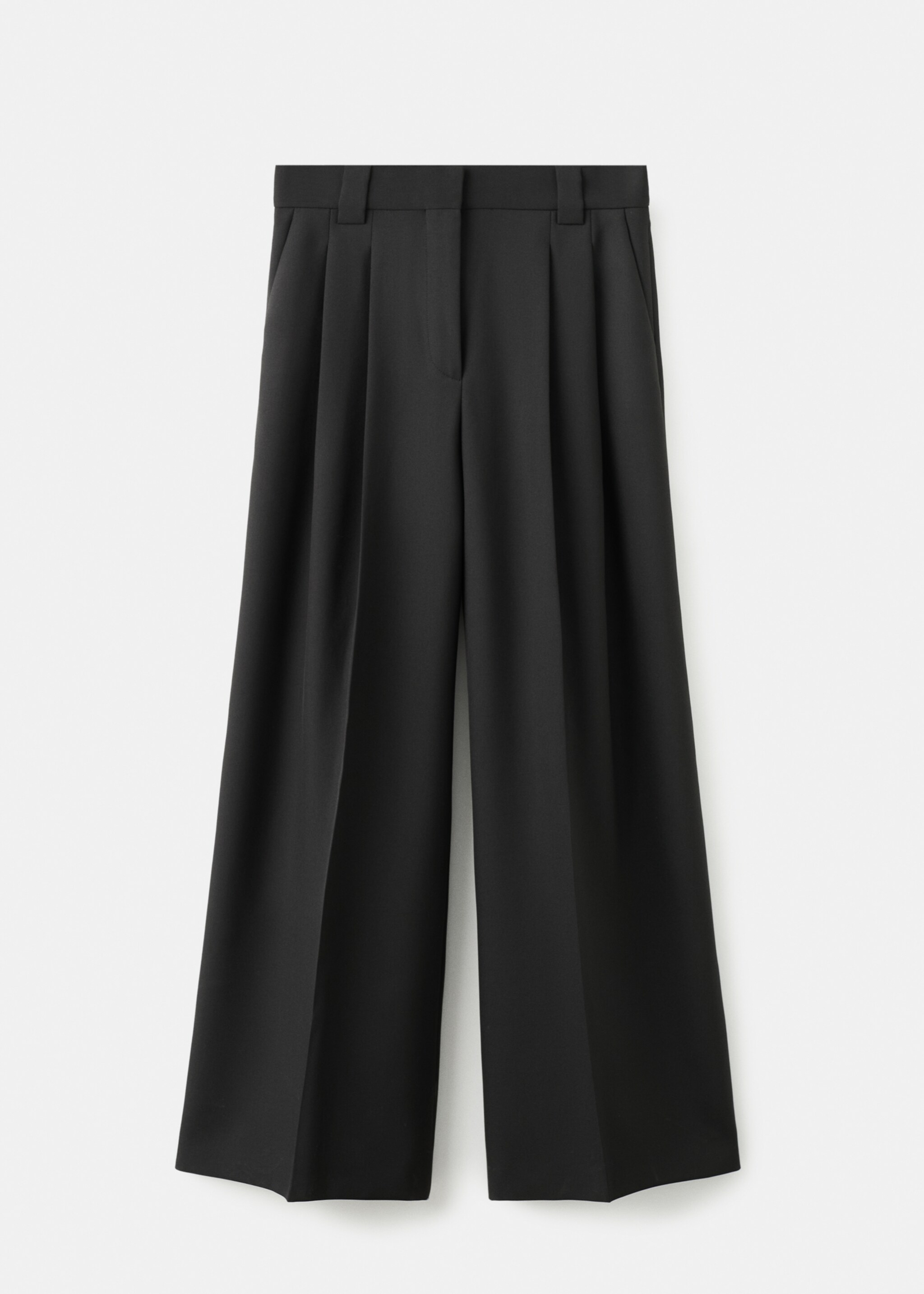 Wide-leg pleated suit trousers - Article without model, Black. Ref: 17059213-00.
