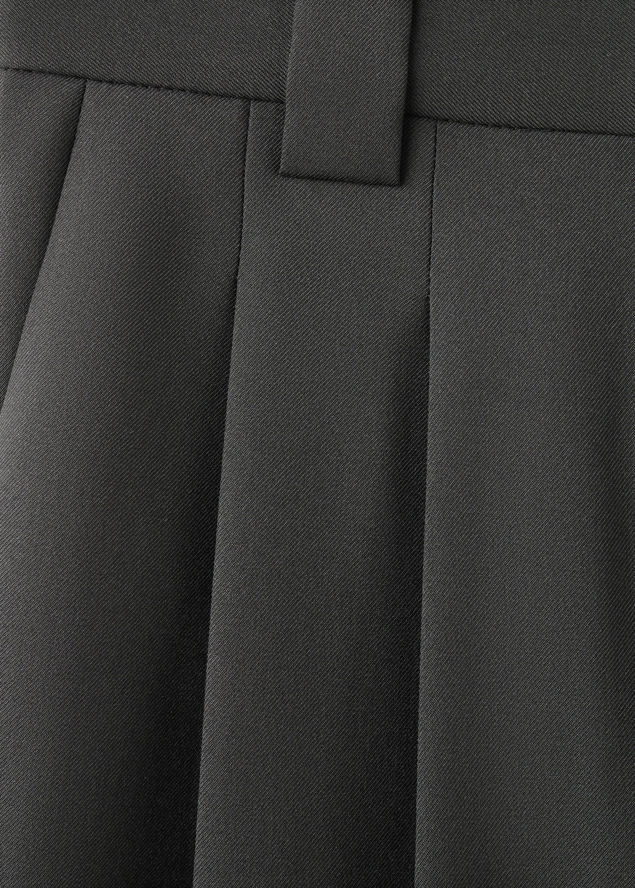 Wide-leg pleated suit trousers - Details of the article 0, Black. Ref: 17059213-00.
