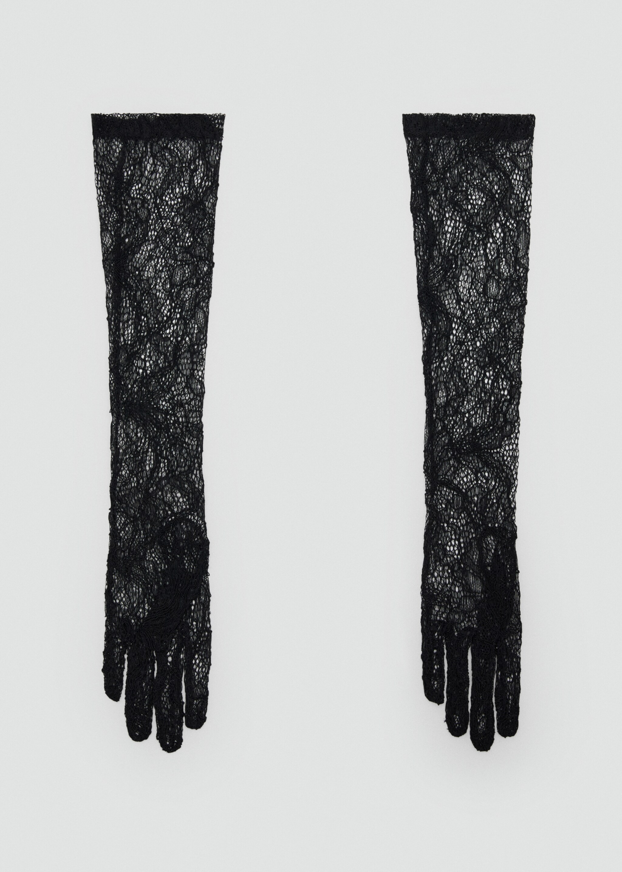 Gants longs en dentelle - Article sans modèle, Noir. Ref: 17059406-00.