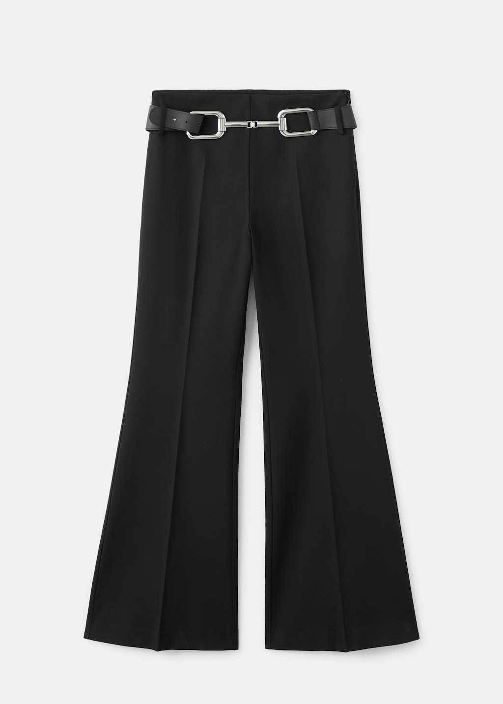 Flared pants with belt