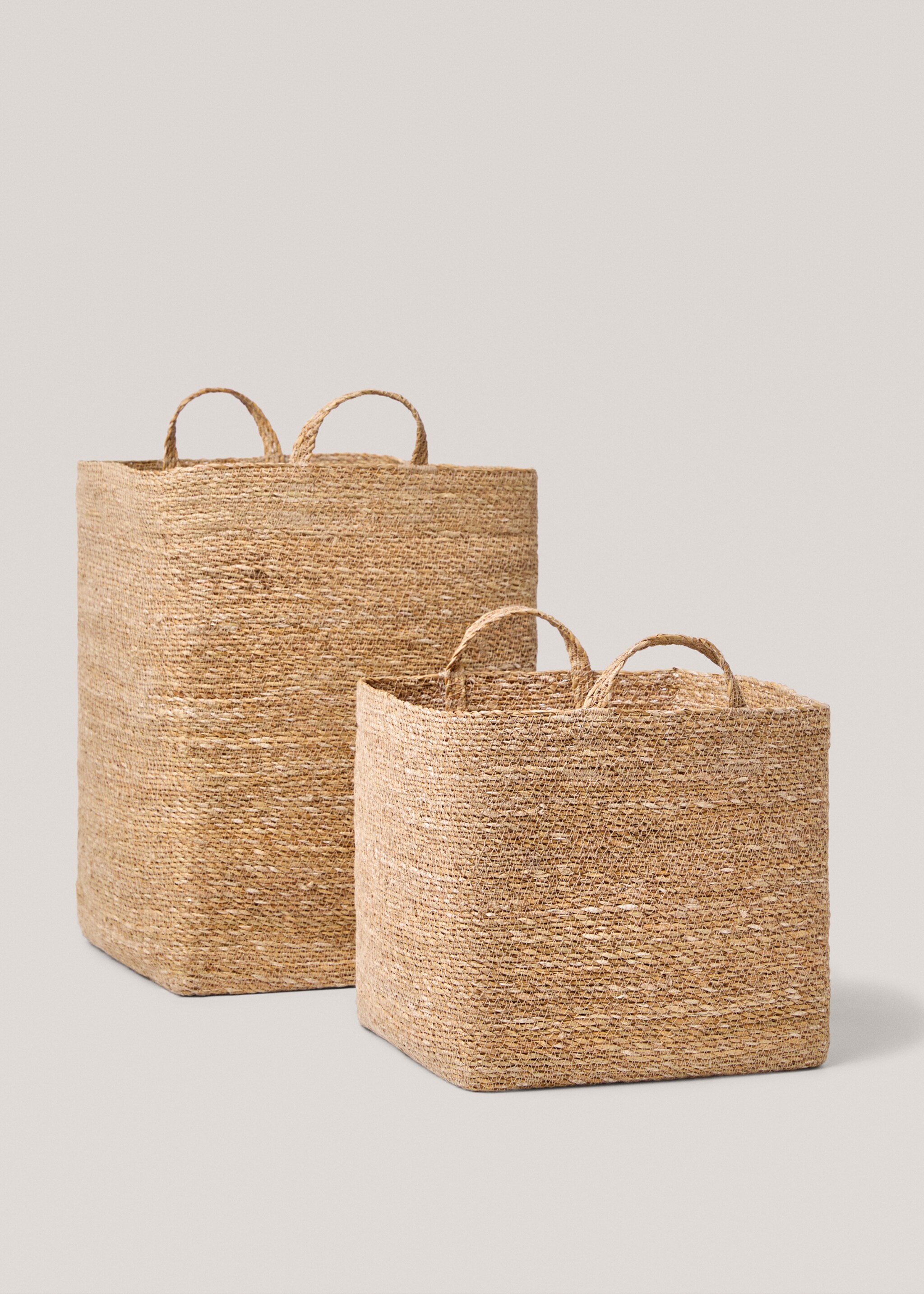 Coș dreptunghiular din fibre naturale 32x30 cm - Detaliu al articolului 4