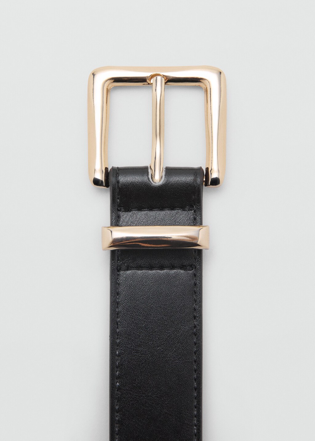 Stitched belt with square buckle