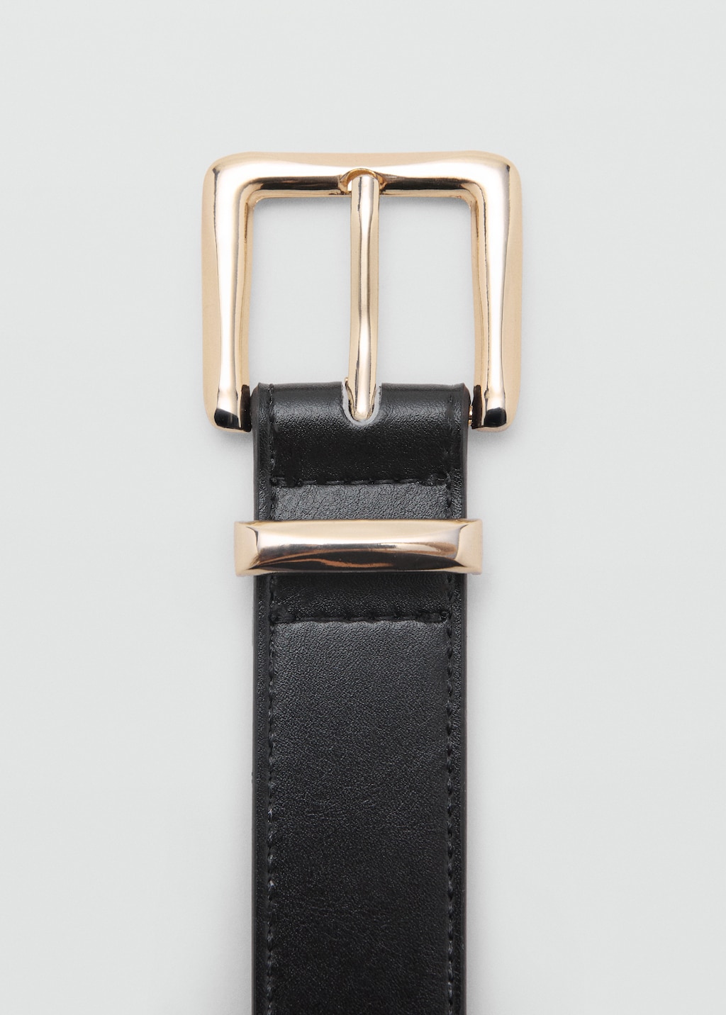 Stitched belt with square buckle