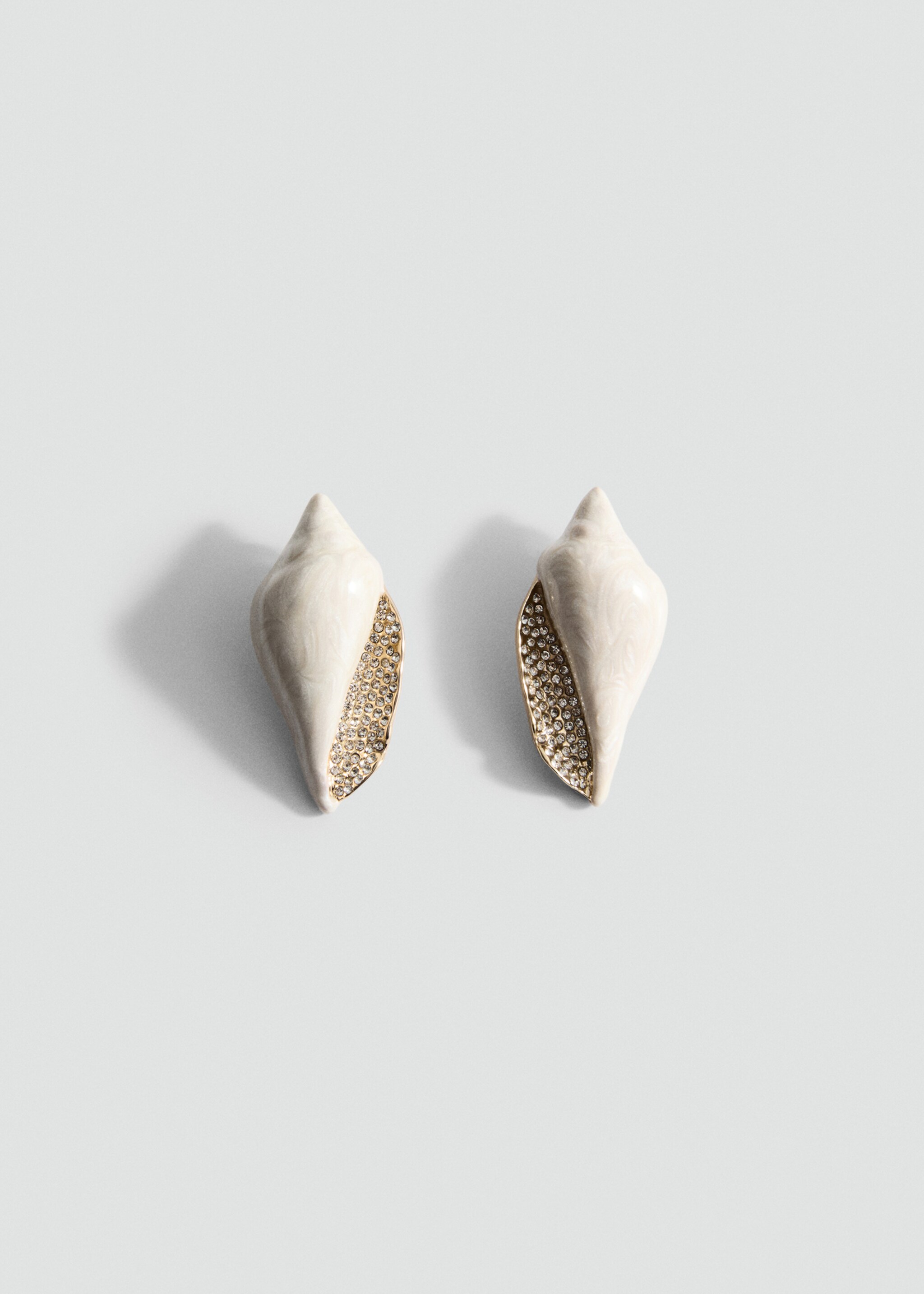 Shell earrings with rhinestone detail - Article without model