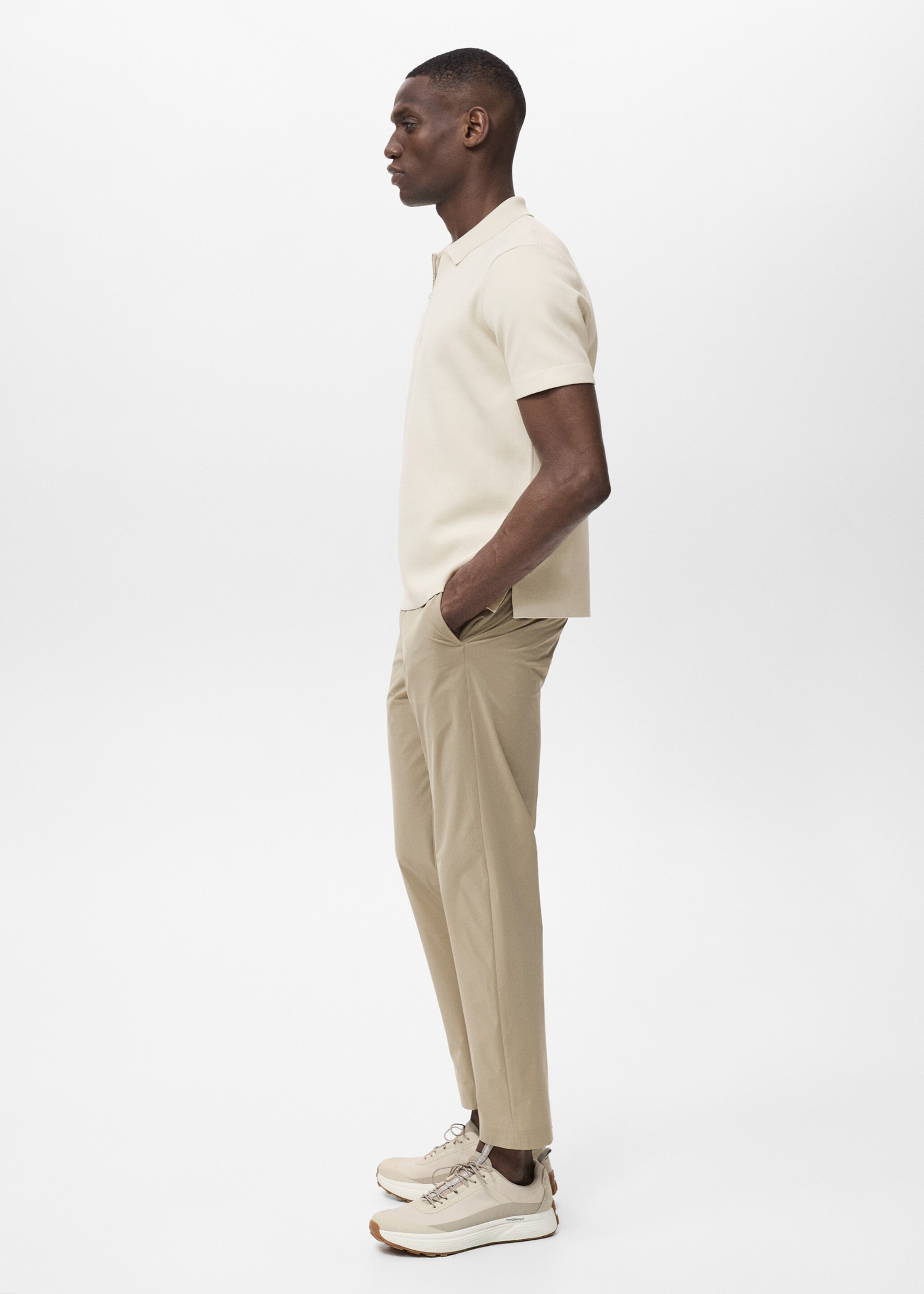 Calças de tecido repelente de água slim fit - Pormenor do artigo 2