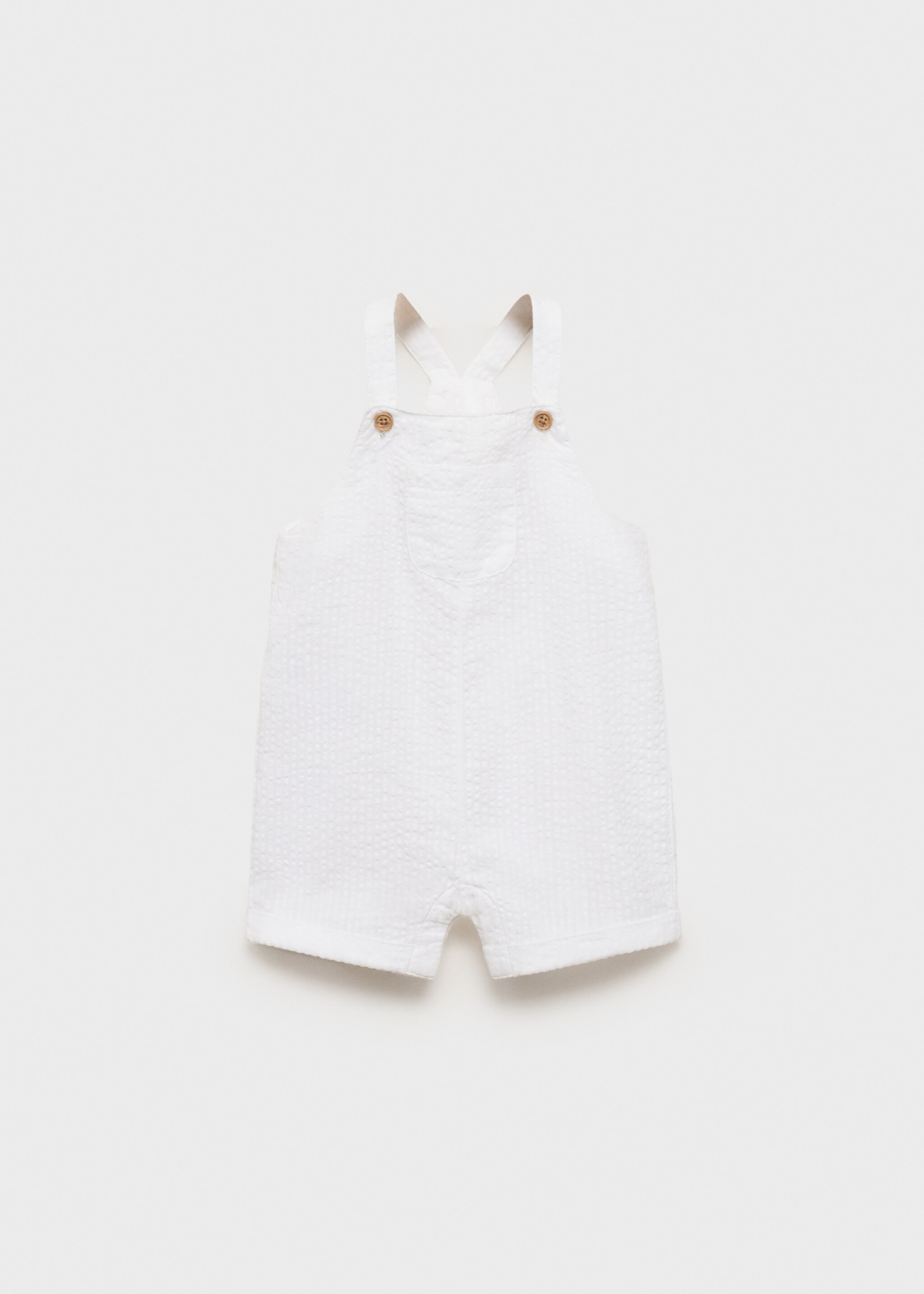 Textured cotton dungarees - Article without model