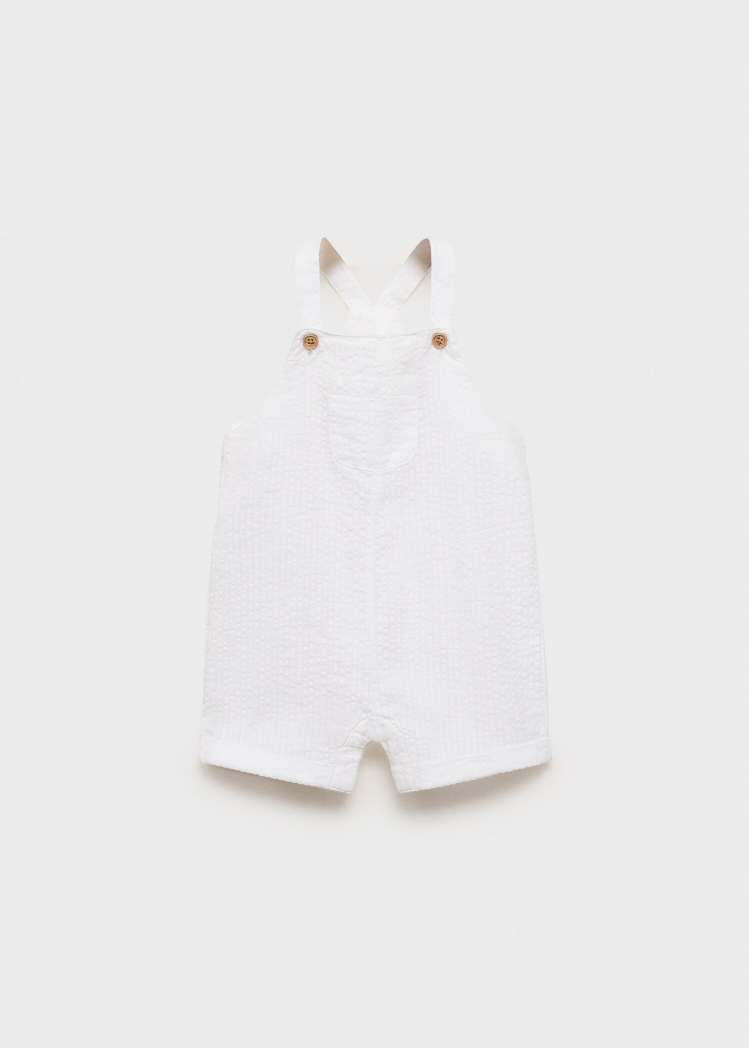 Textured cotton dungarees - Article without model