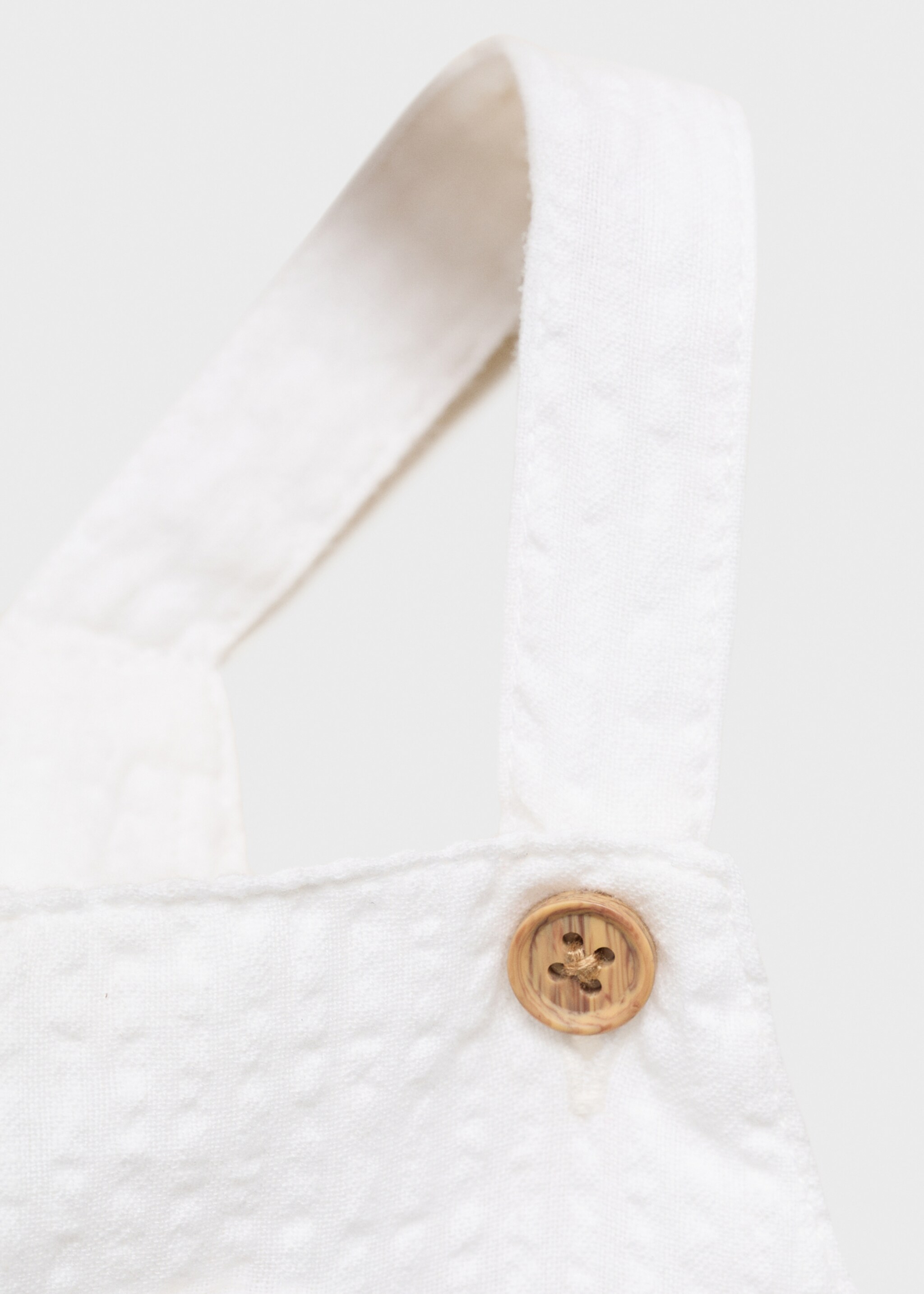 Textured cotton dungarees - Details of the article 8