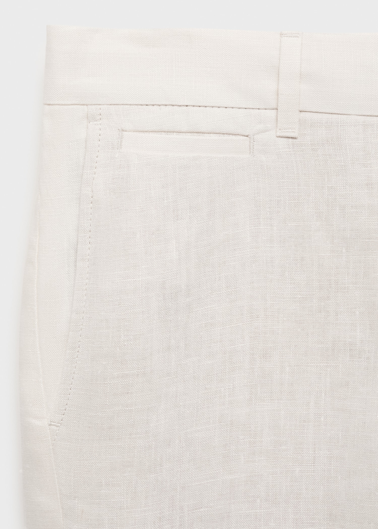 Slim-fit 100% linen bermuda shorts - Details of the article 0