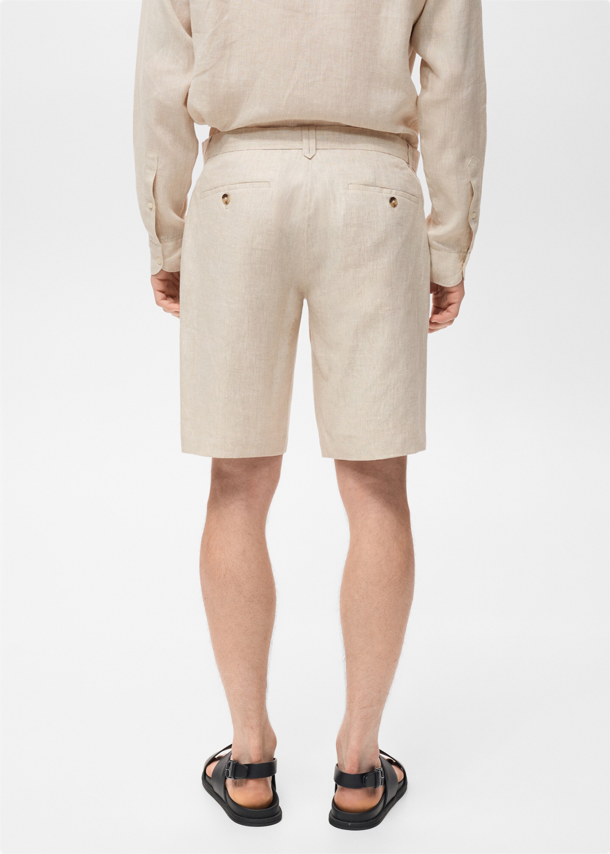 Bermudas slim fit 100% lino - Reverso del artículo