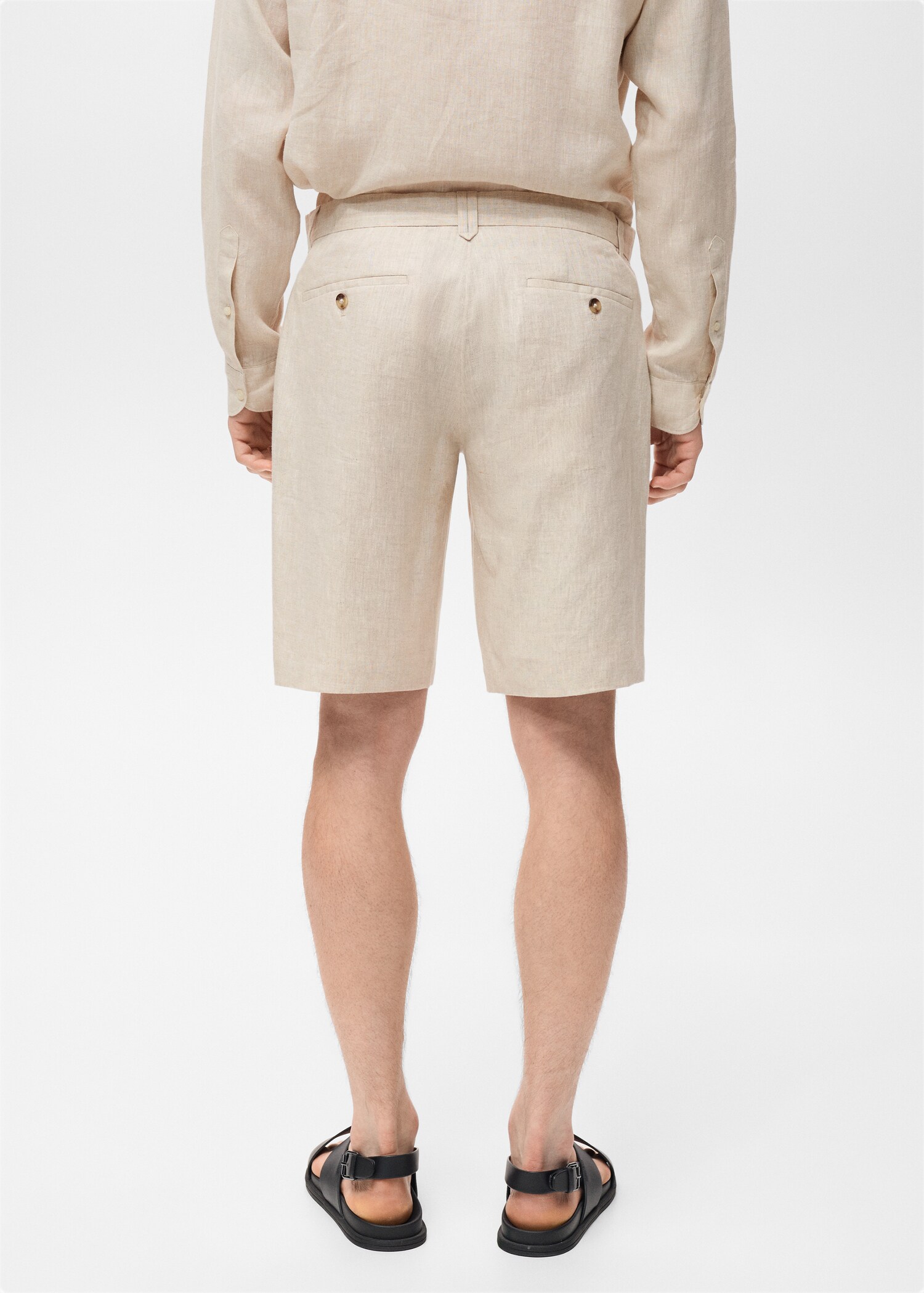 Bermuda slim-fit 100 % lin - Verso de l’article