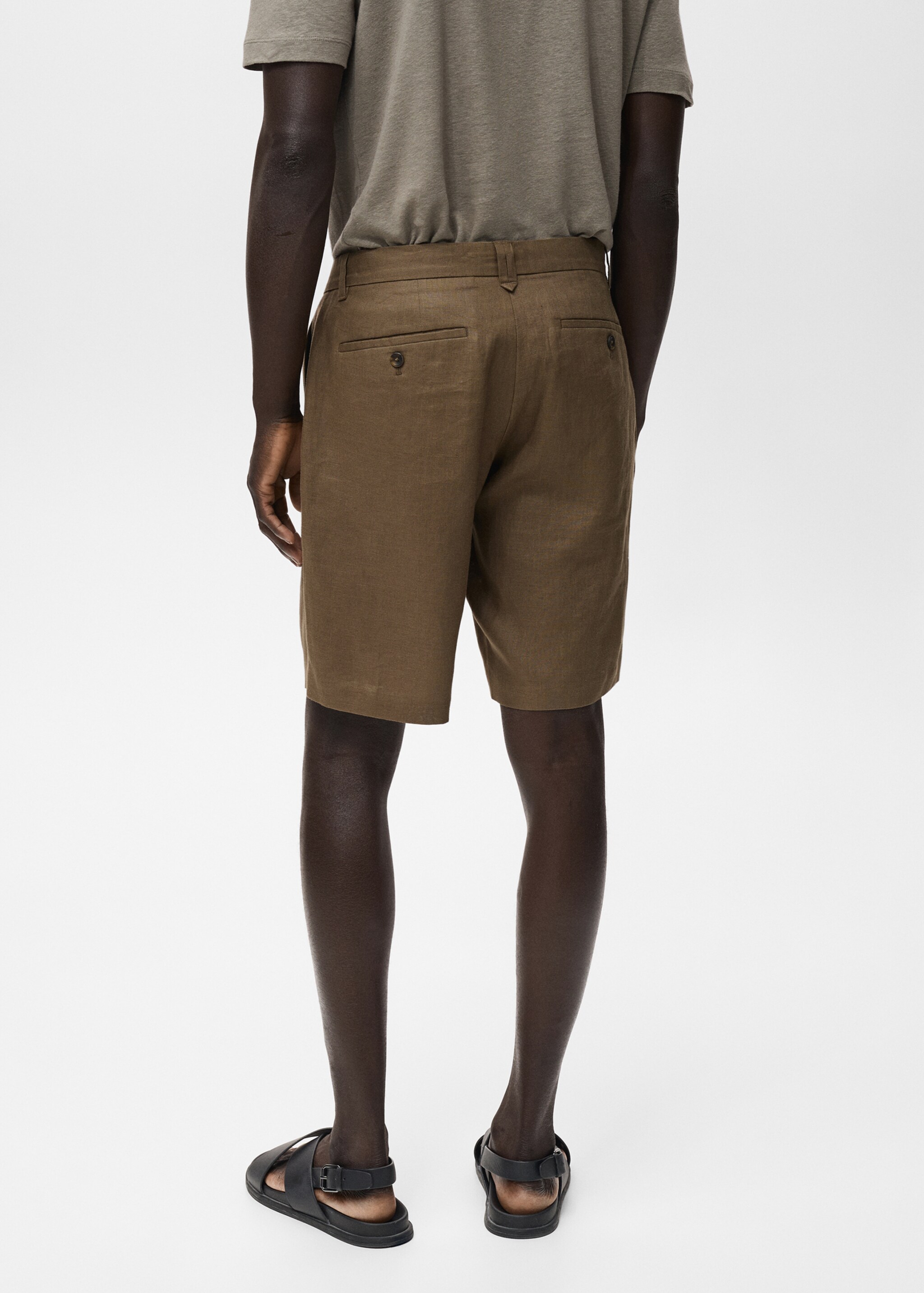Bermudas slim fit 100% lino - Reverso del artículo
