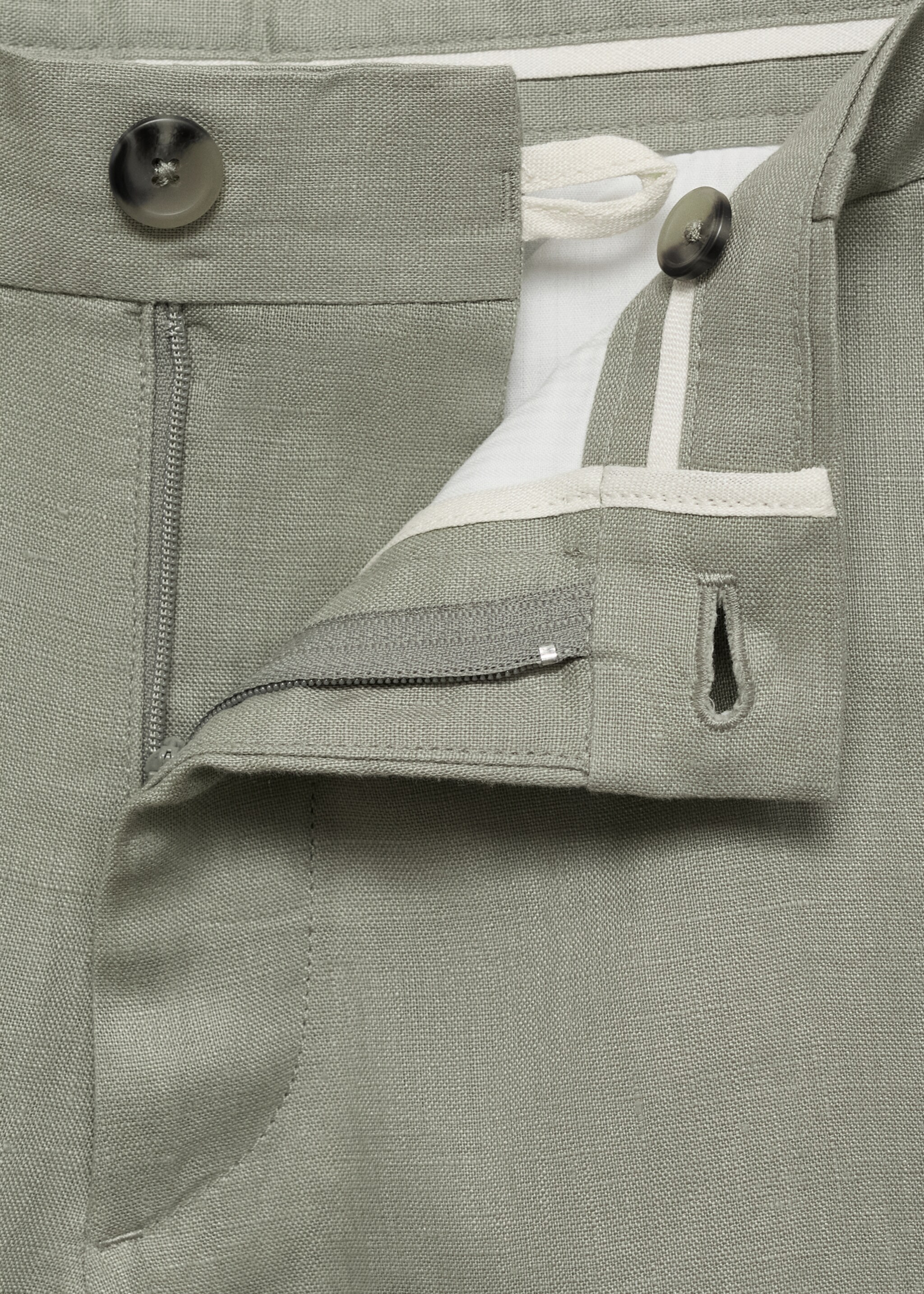 Slim-fit 100% linen bermuda shorts - Details of the article 8