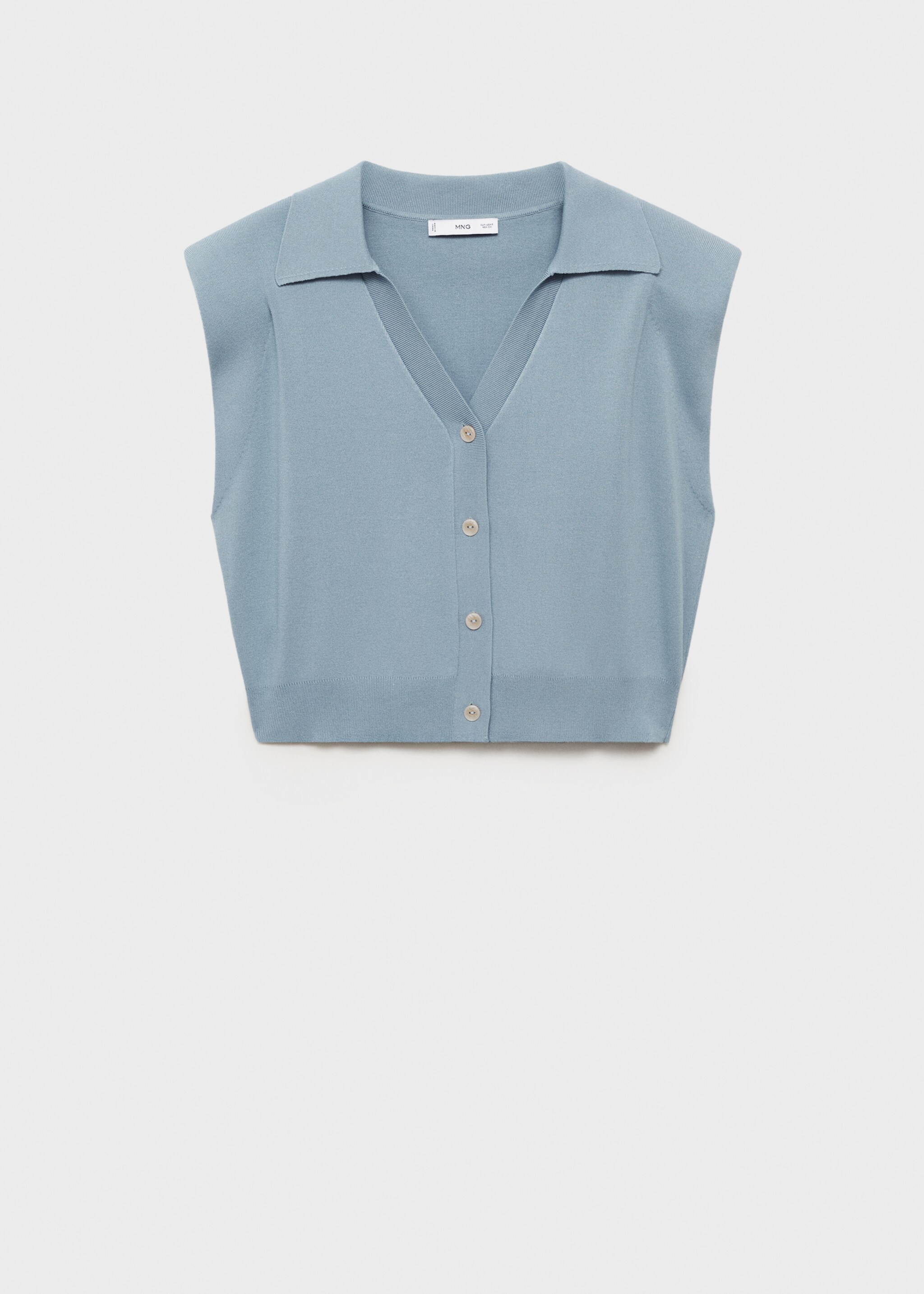 Fine-knit shoulder-padded gilet - Article without model