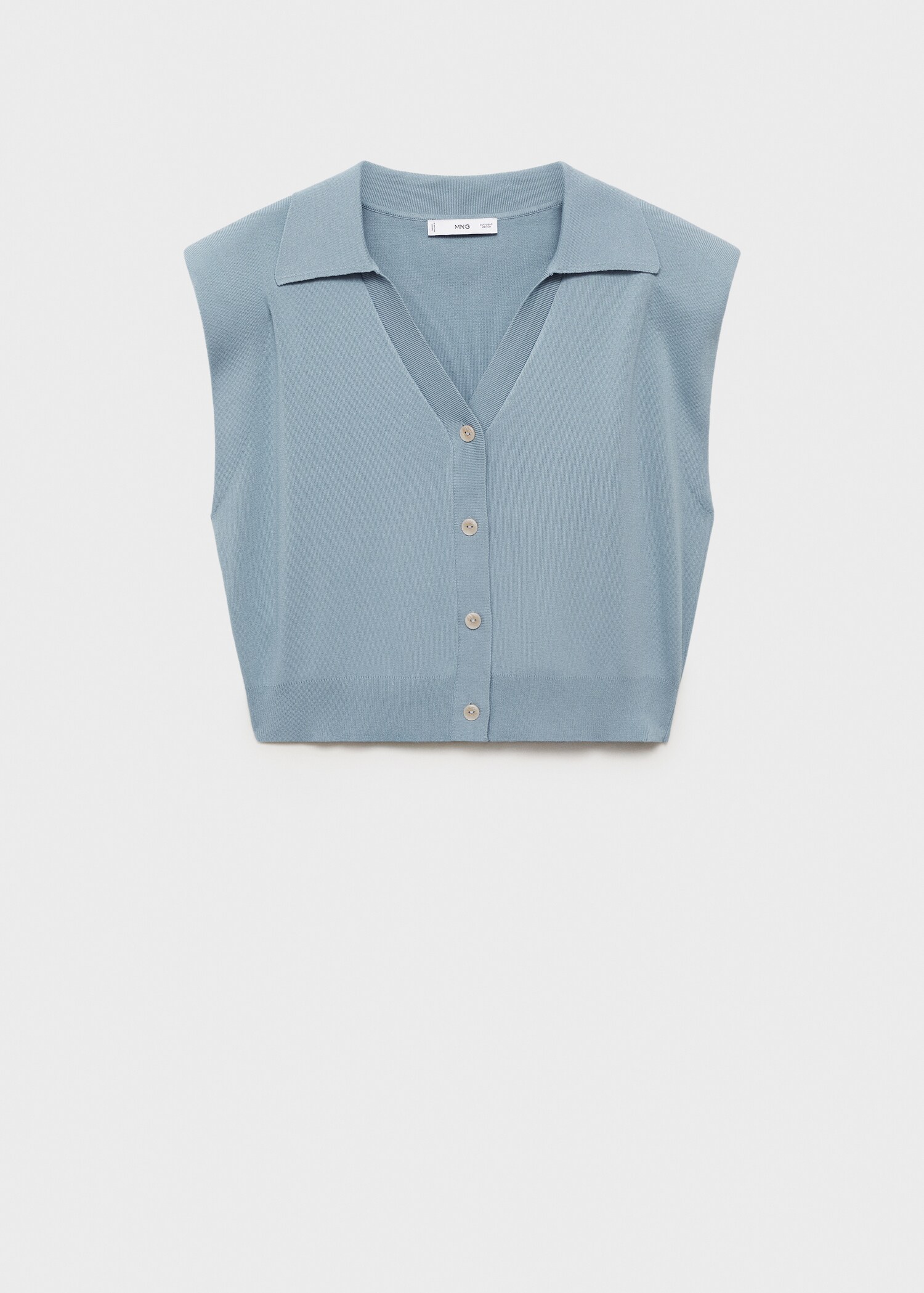 Fine-knit shoulder-padded gilet - Article without model