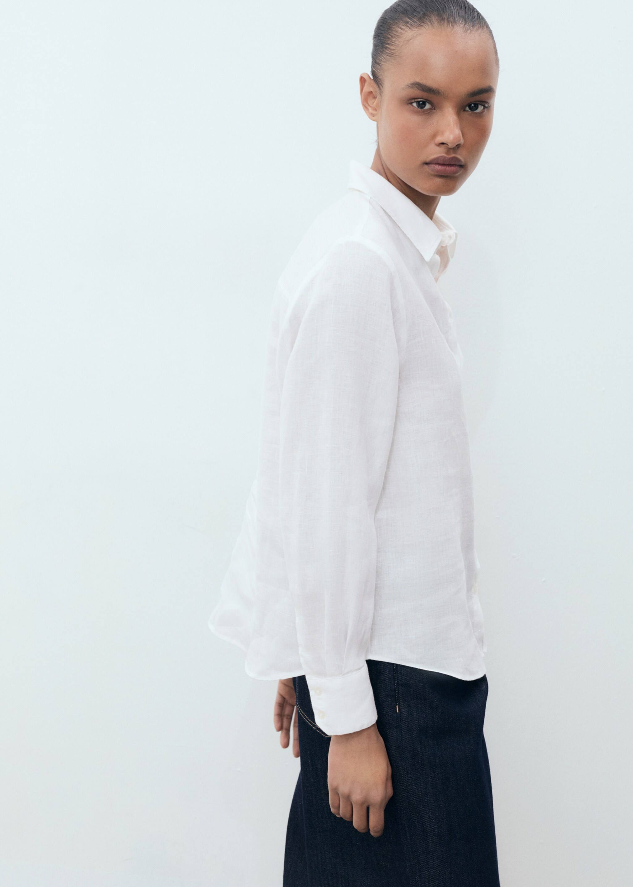 Straight linen shirt - Medium plane