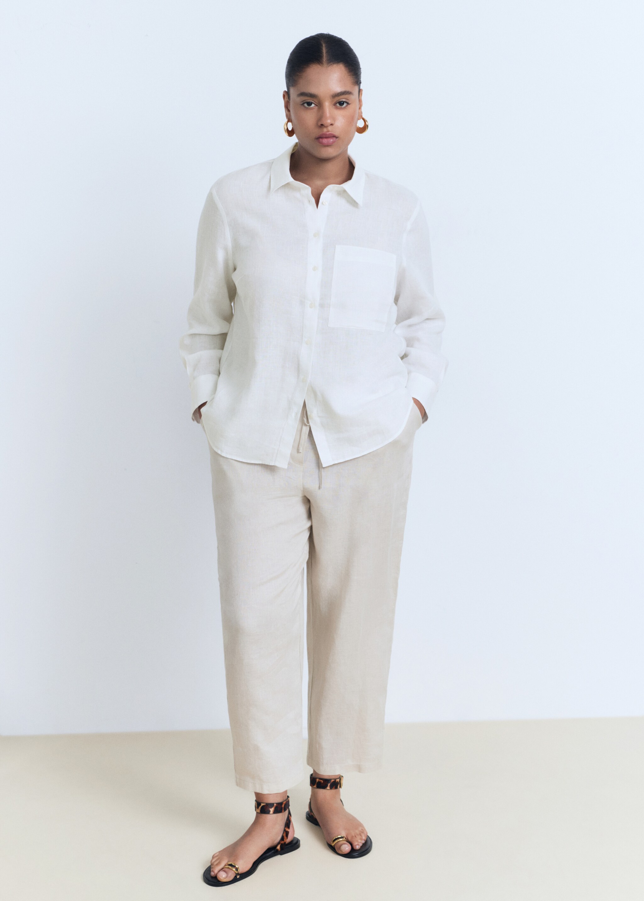 Straight linen shirt - Details of the article 3