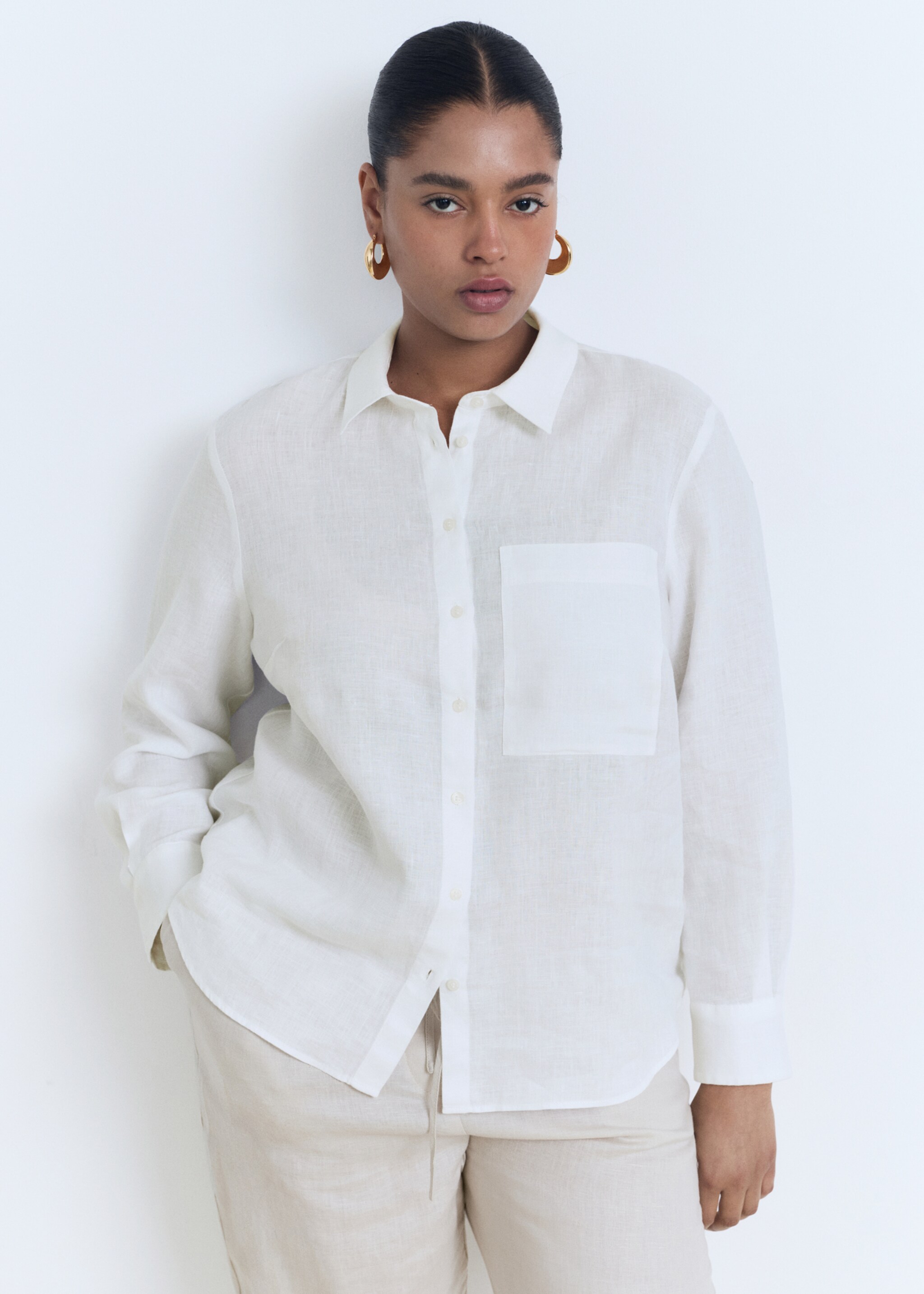 Straight linen shirt - Details of the article 5