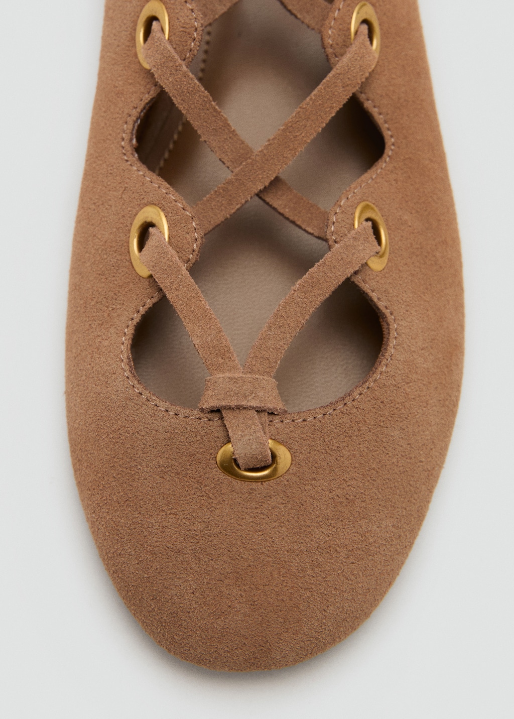 Leather ballet flats with crossed straps - image 3