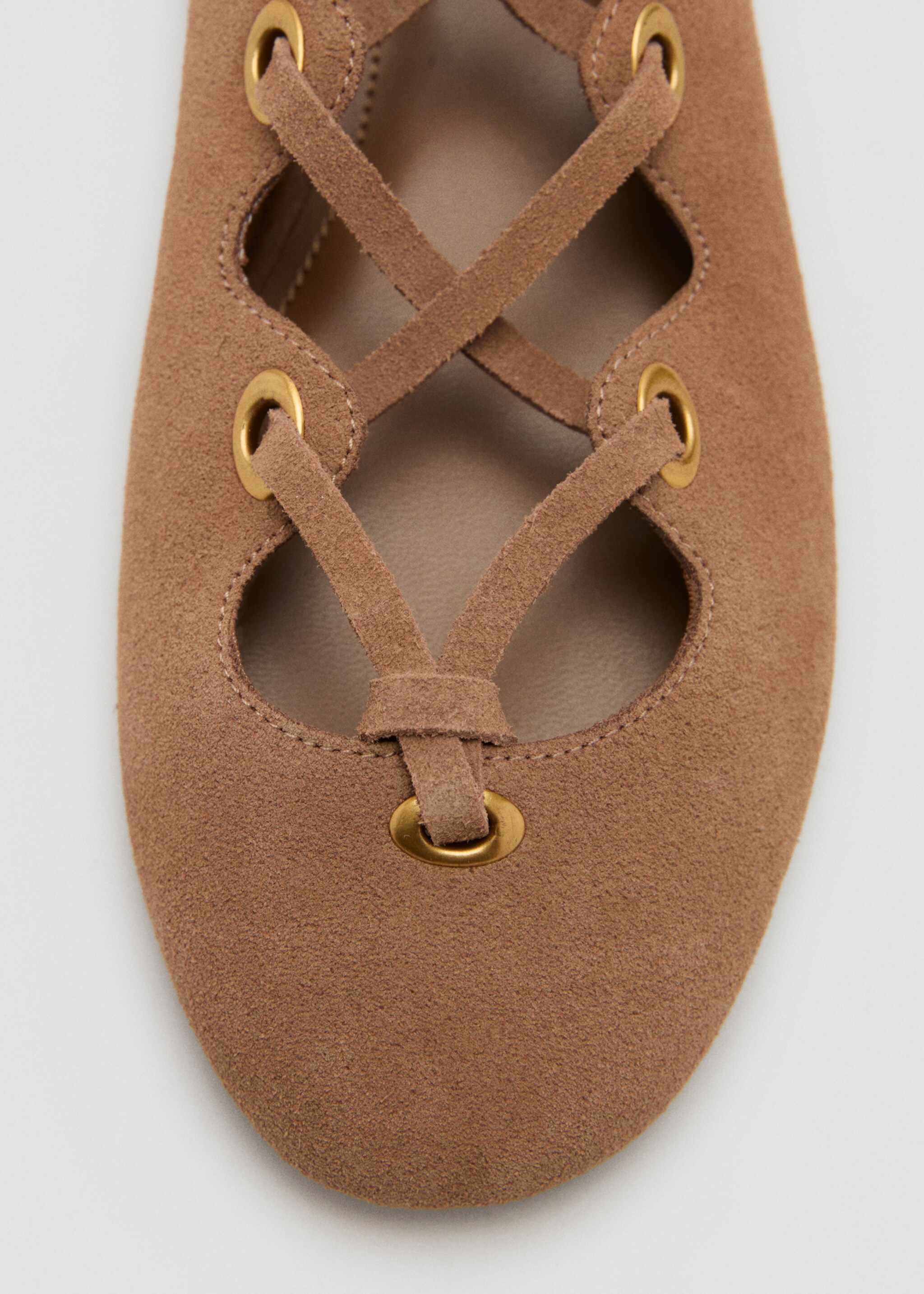Suede ballerina with crossed straps - Details of the article 1