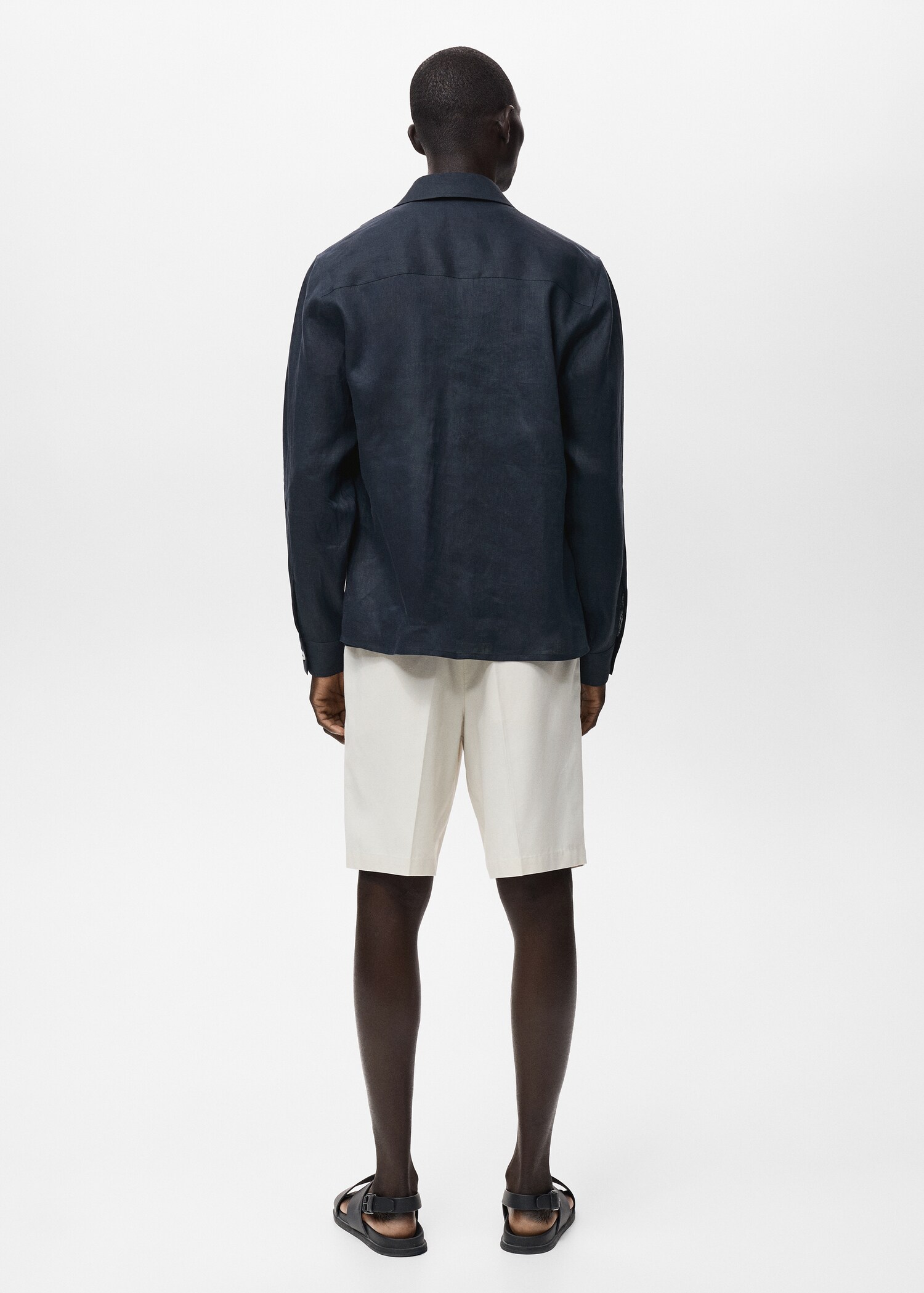 100% linen bermuda shorts - Зворотна сторона товару