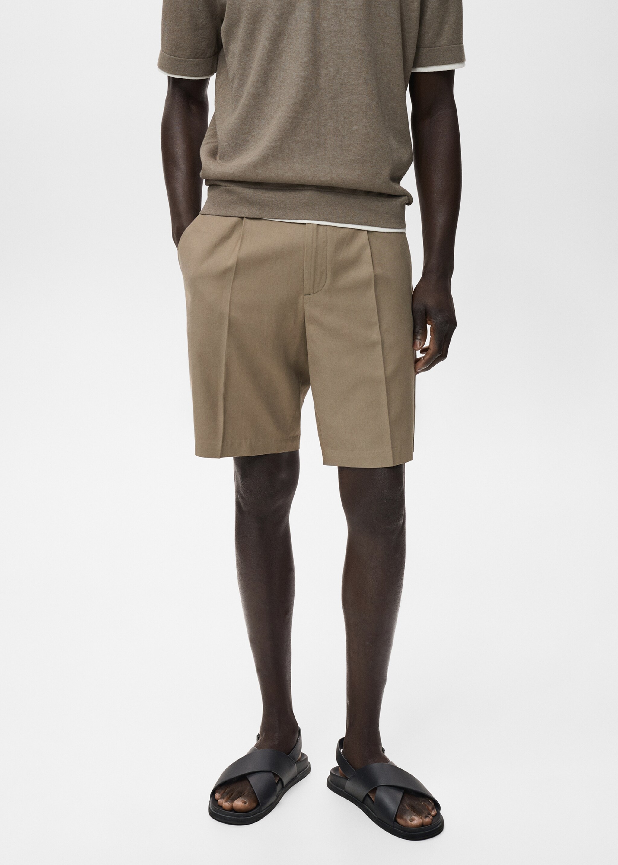 Bermudas 100% lino - Plano medio
