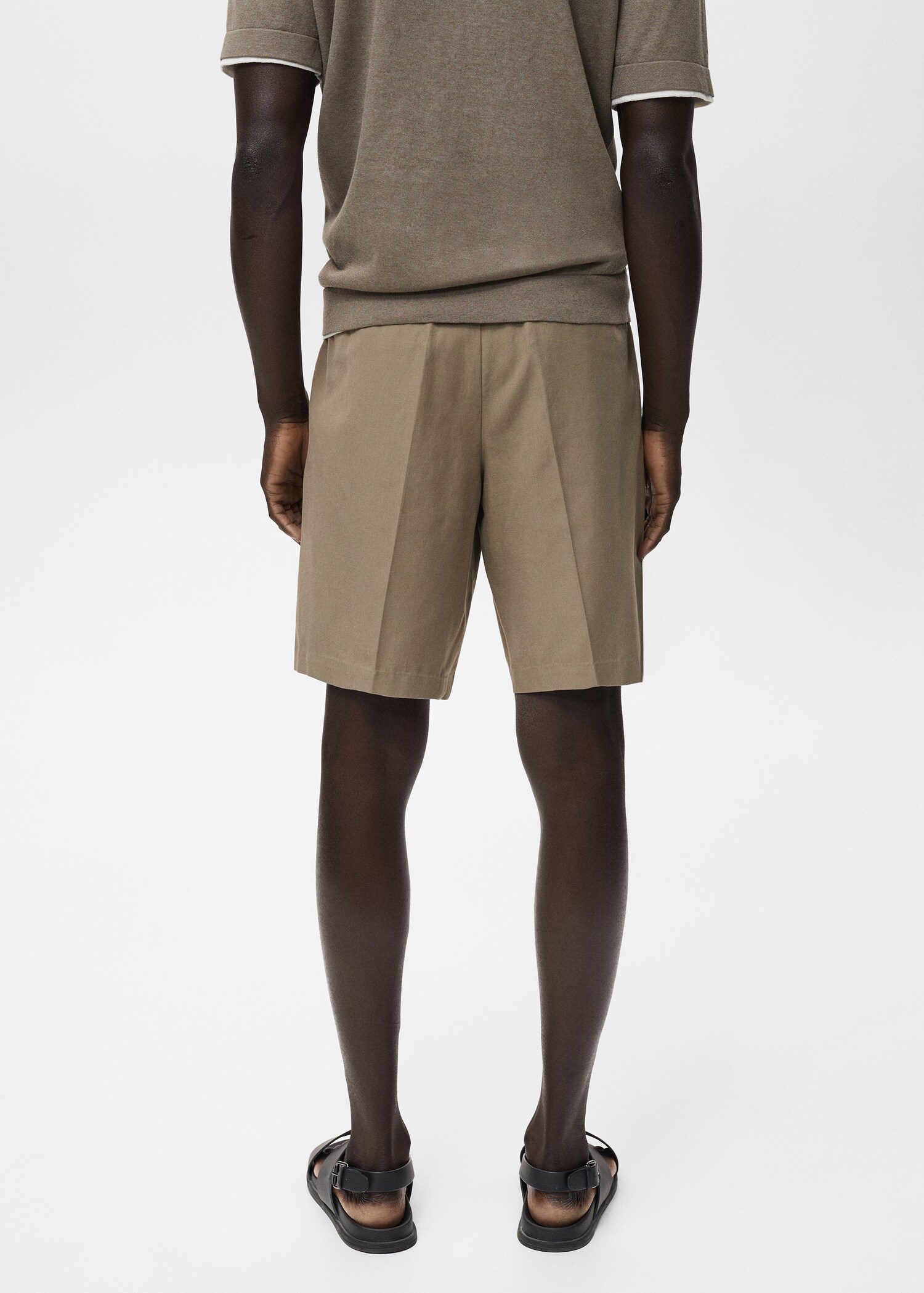 100% linen bermuda shorts - Зворотна сторона товару