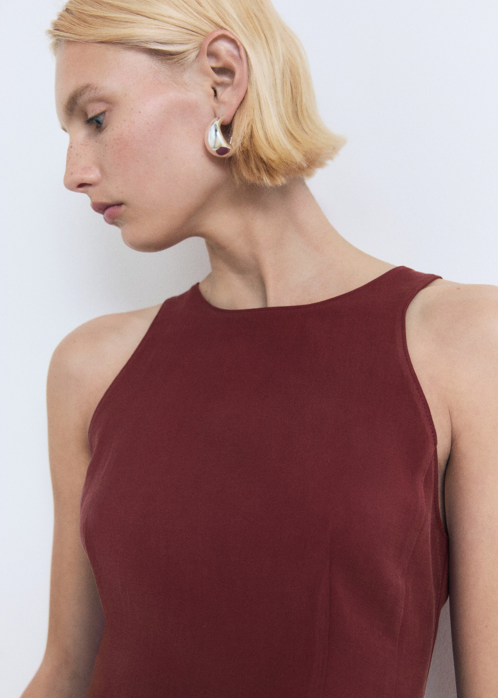 Halter-neck flared top - Medium plane