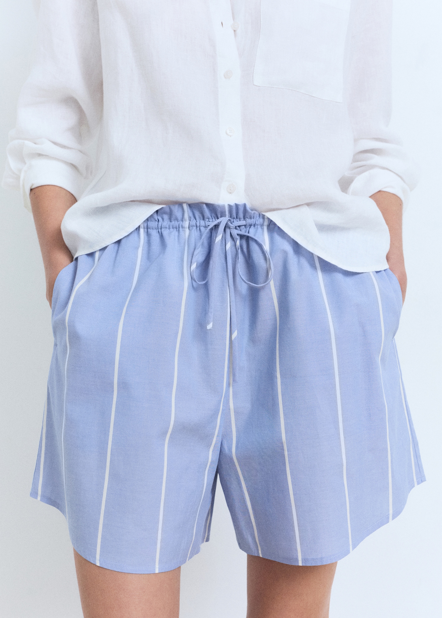 Striped cotton shorts - Main Image