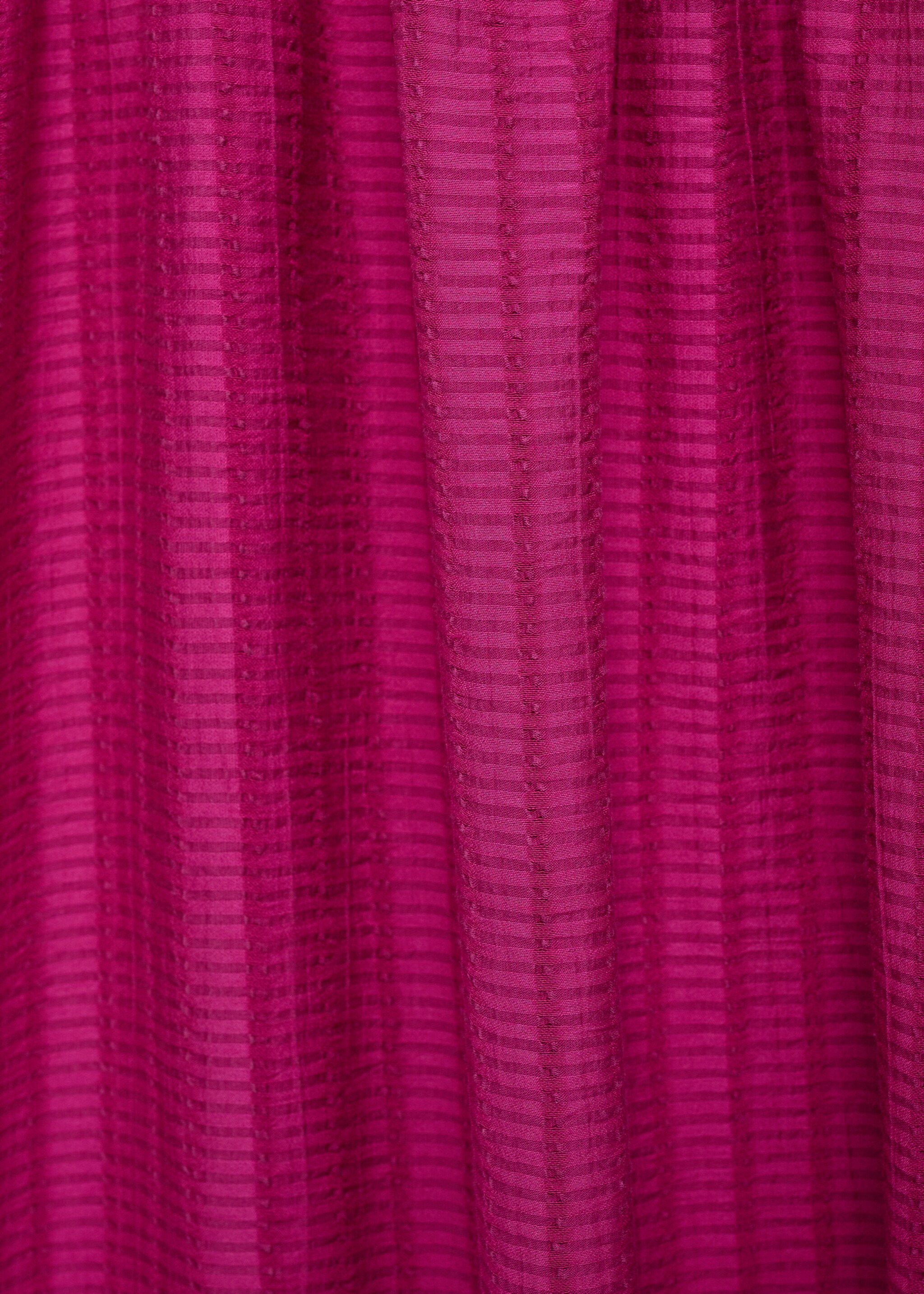 Long dress with ruffle neckline - Details of the article 8, Fuchsia. Ref: 17061154-00.