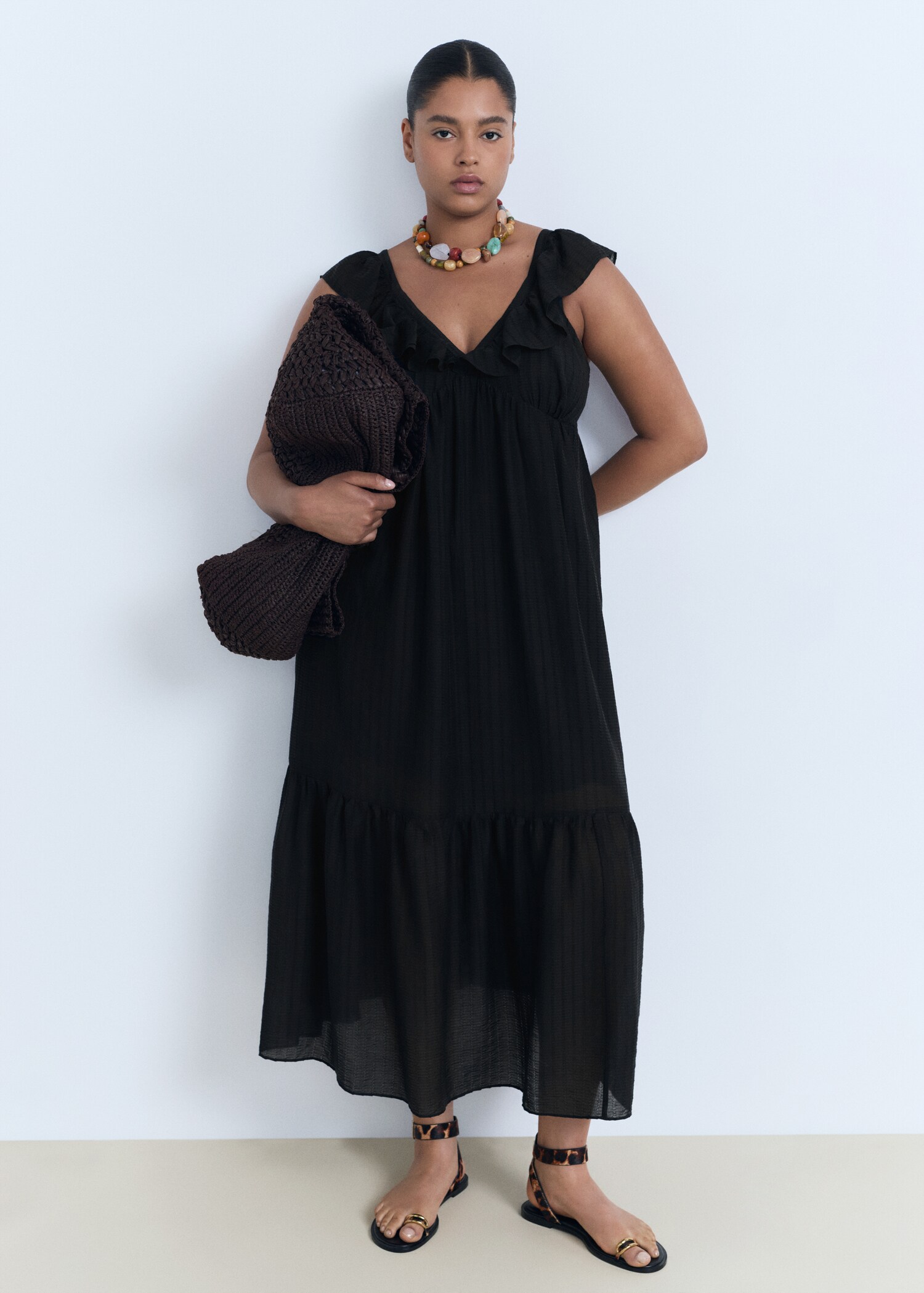 Vestit llarg escot volant - Detall de l'article 3