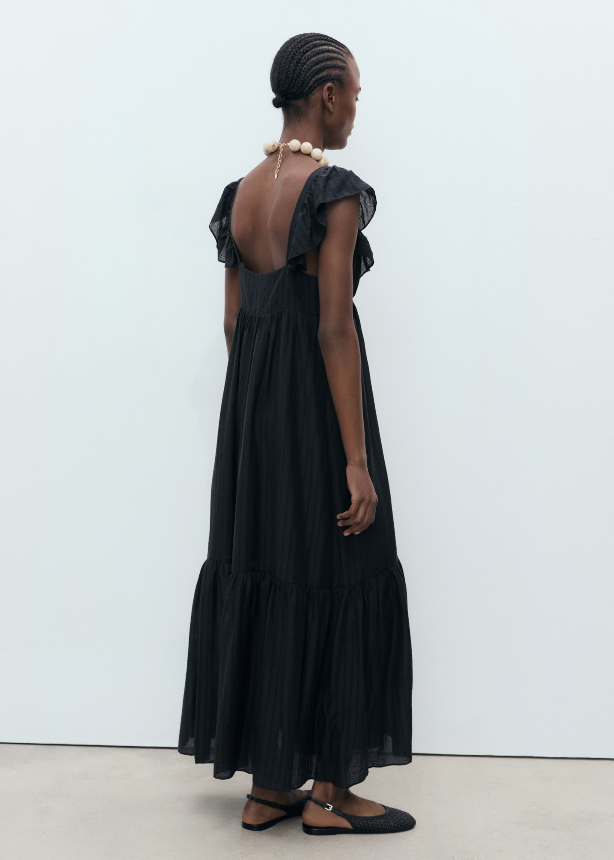 Vestido largo escote volante - Reverso del artículo