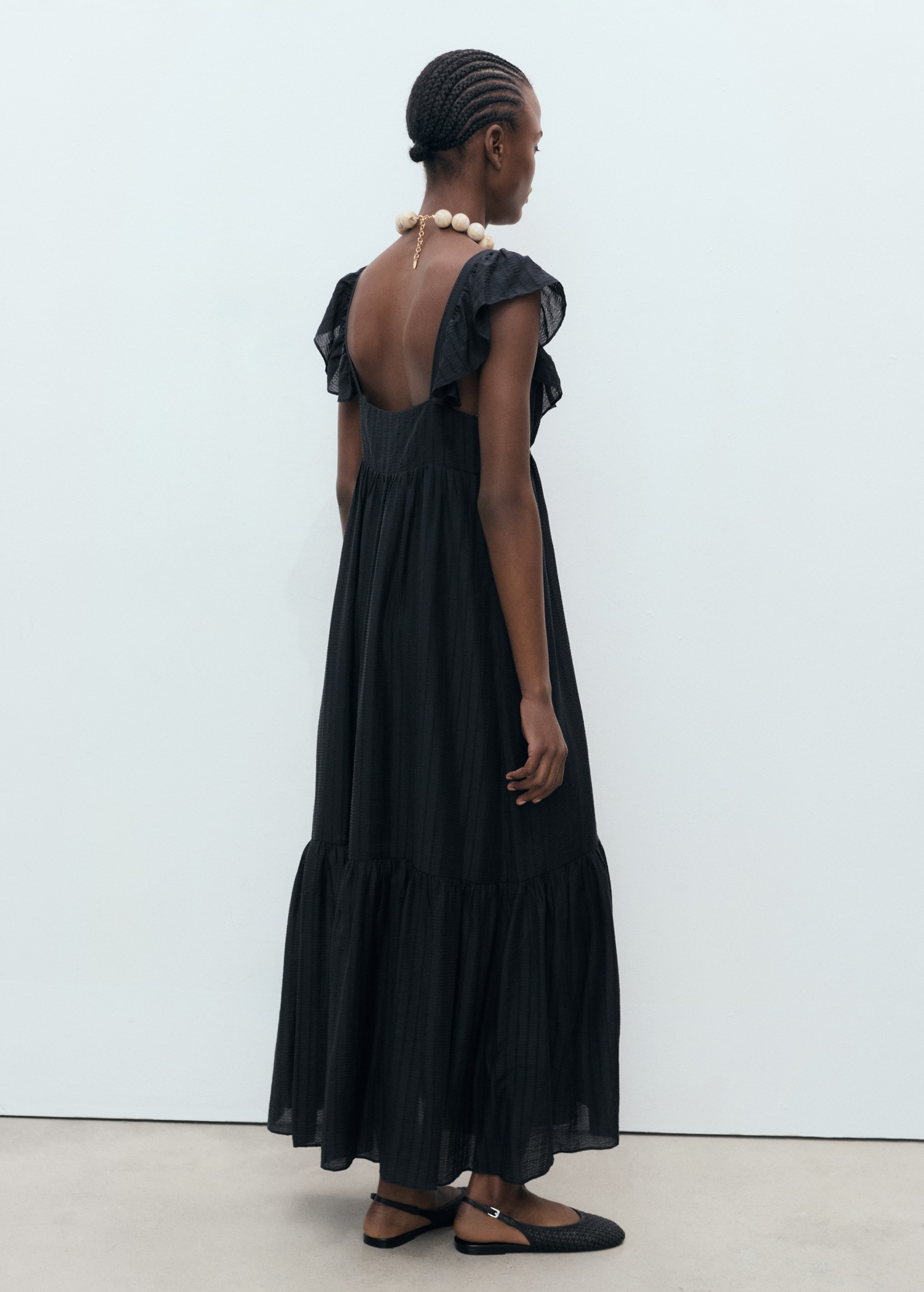 Vestit llarg escot volant - Revers de l'article