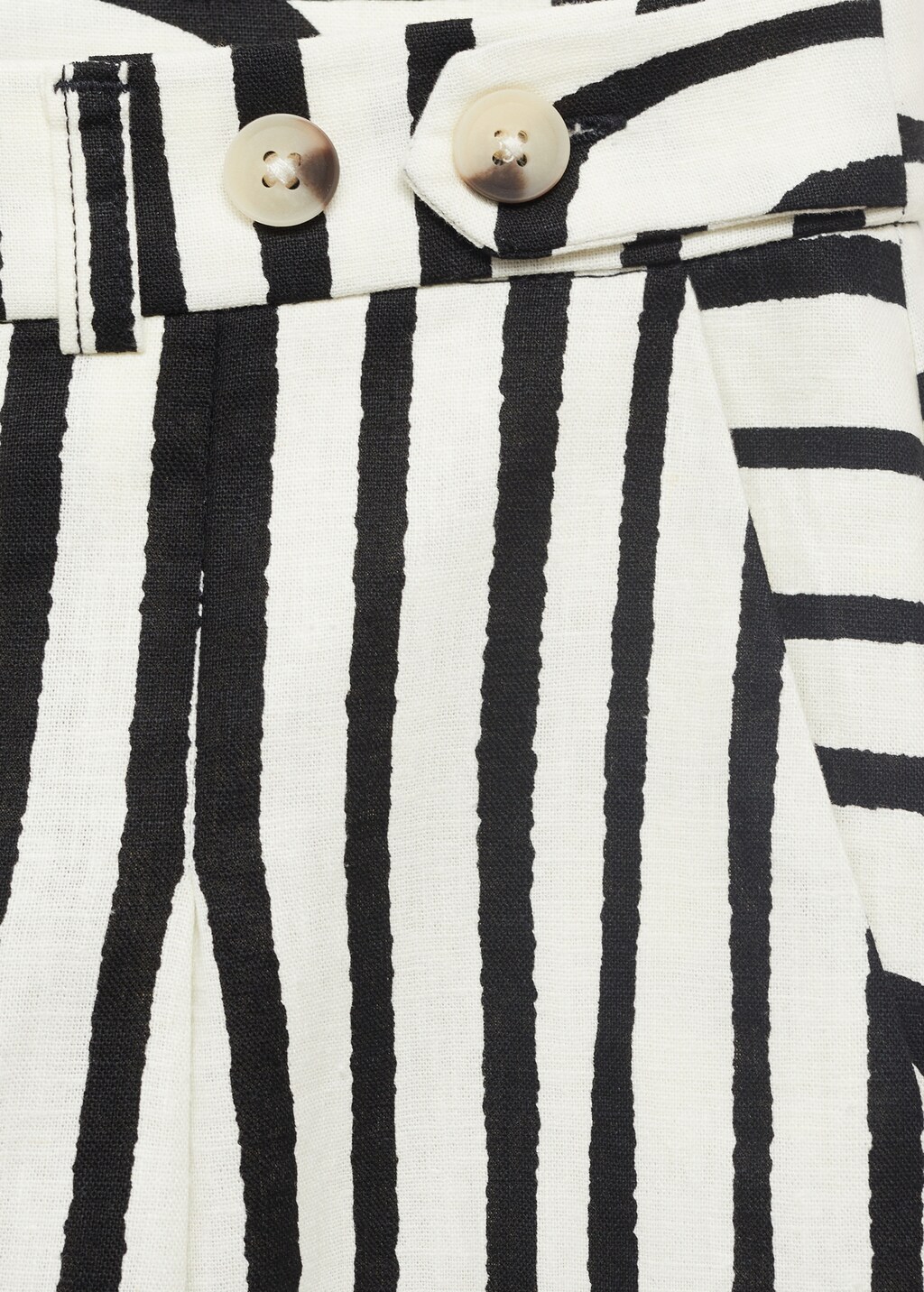 Geometric-print linen pants