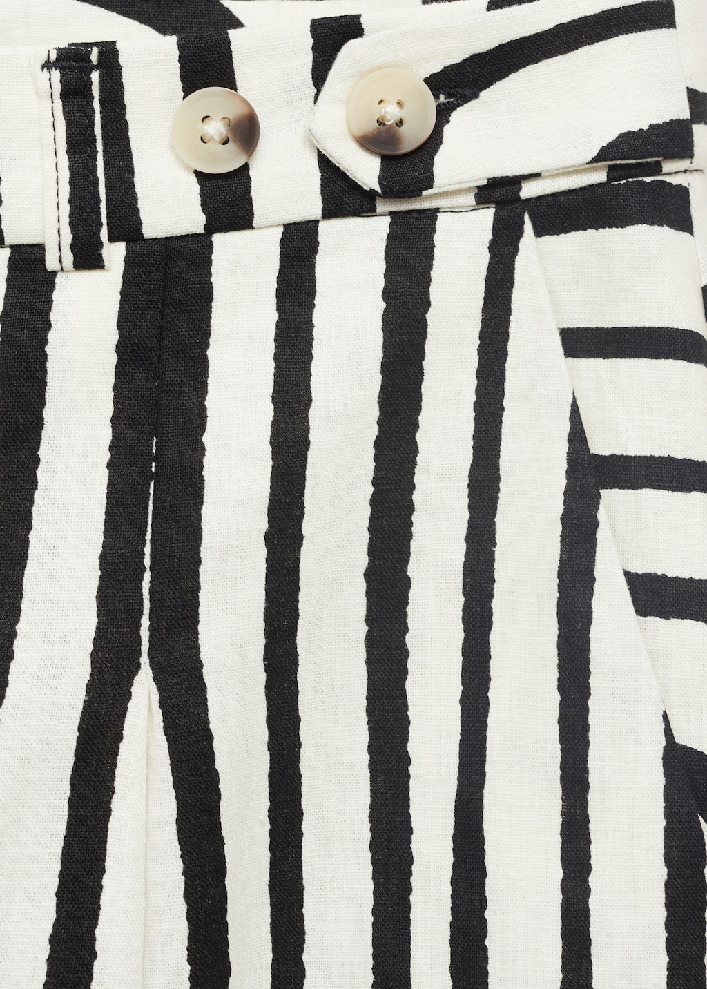 Geometric-print linen pants